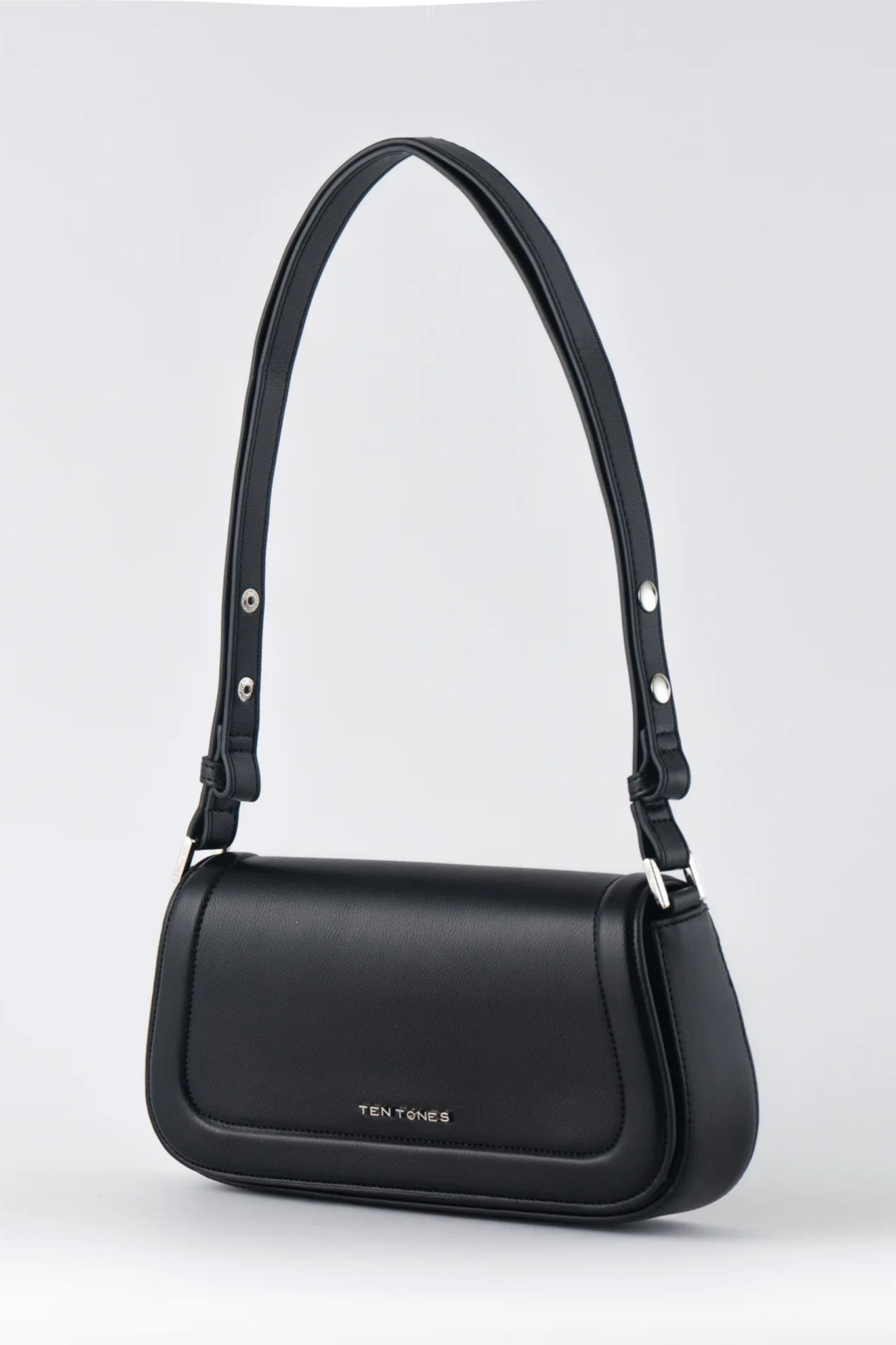 TEN TONES Bruno Baguette Bag Black-Maymioy