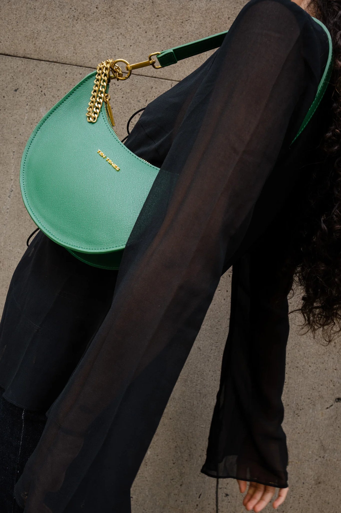 TEN TONES Grayson Moon Bag Green-Maymioy
