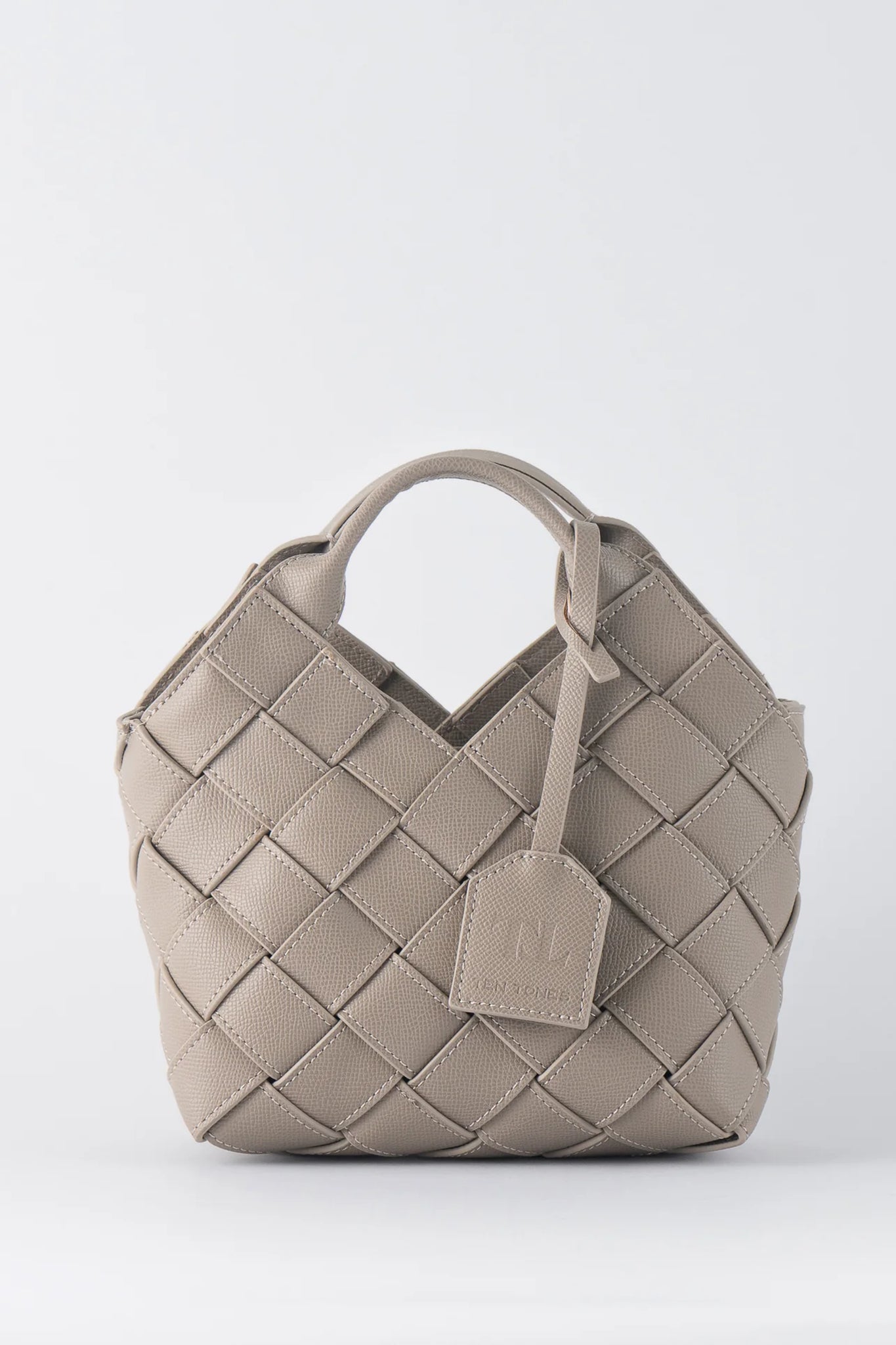 TEN TONES Clementine Woven Mini Tote Beige-Maymioy