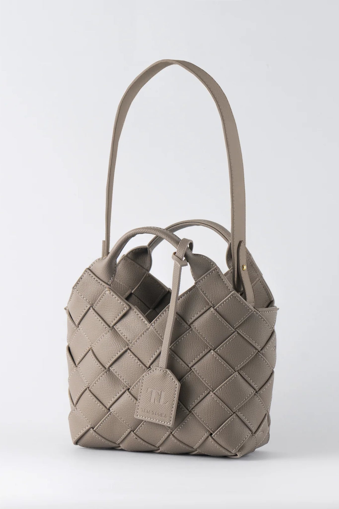 TEN TONES Clementine Woven Mini Tote Beige-Maymioy