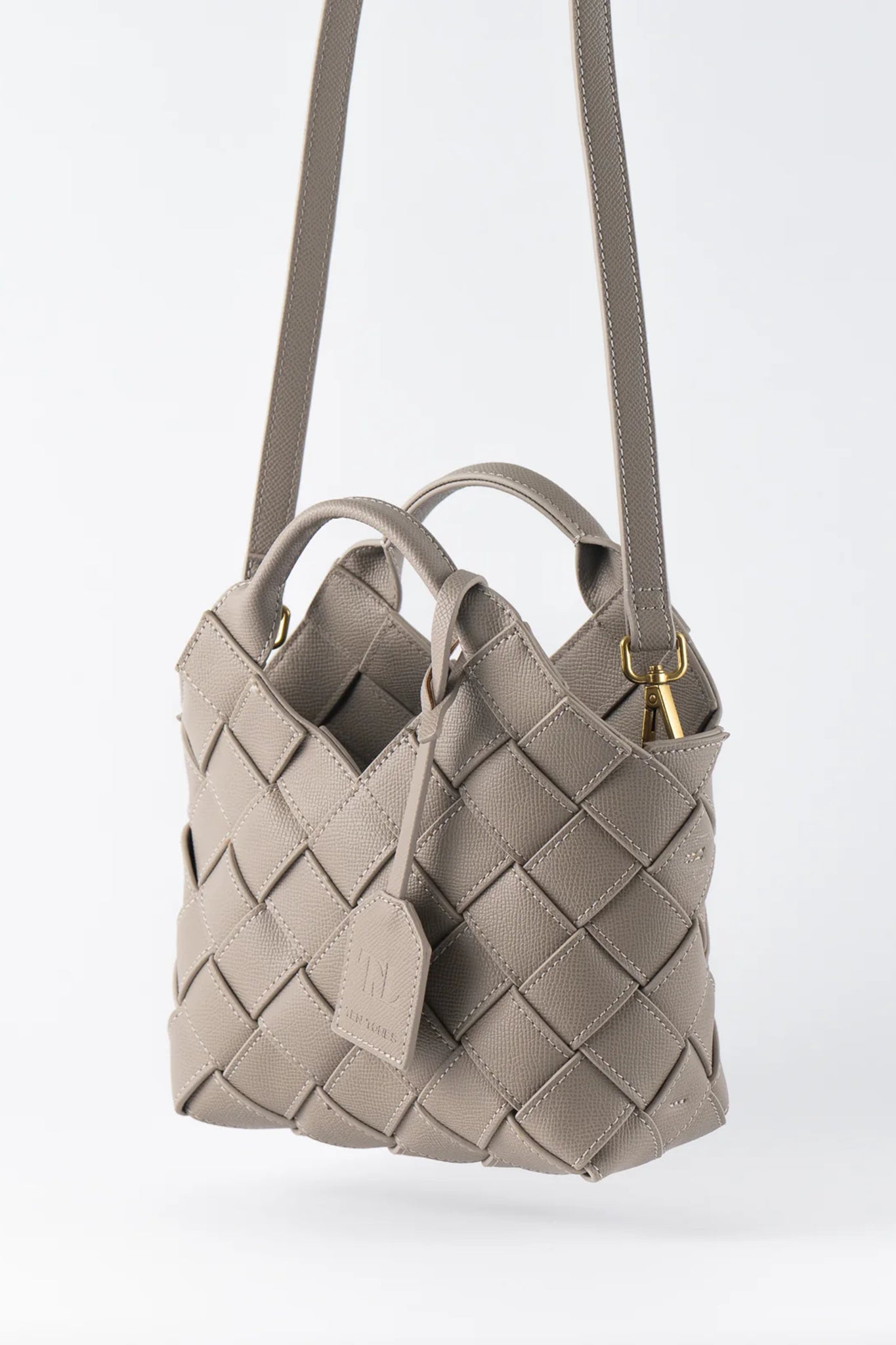 TEN TONES Clementine Woven Mini Tote Beige-Maymioy