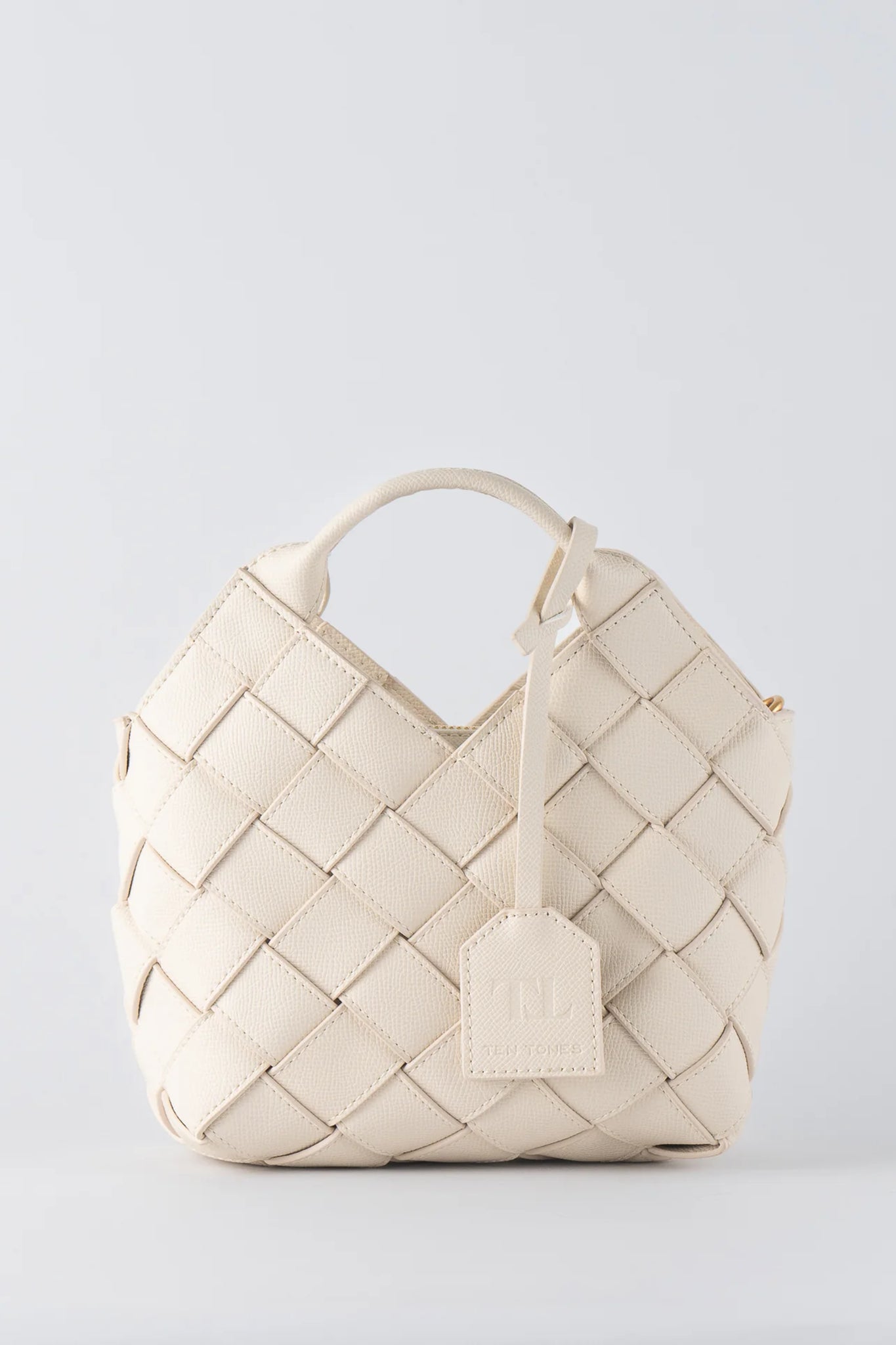 TEN TONES Clementine Woven Mini Tote Cream-Maymioy