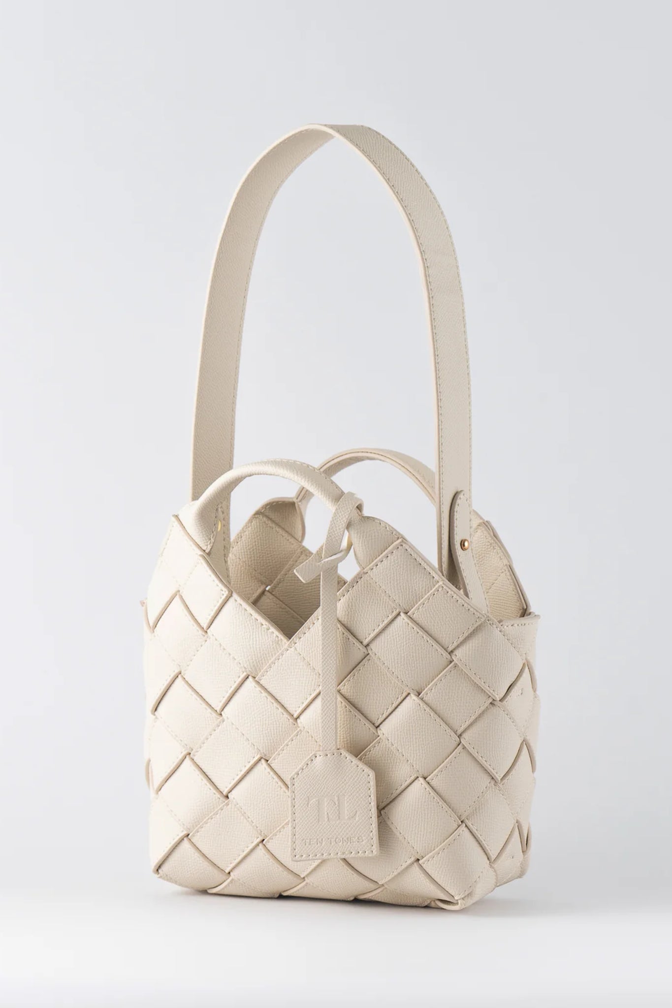 TEN TONES Clementine Woven Mini Tote Cream-Maymioy