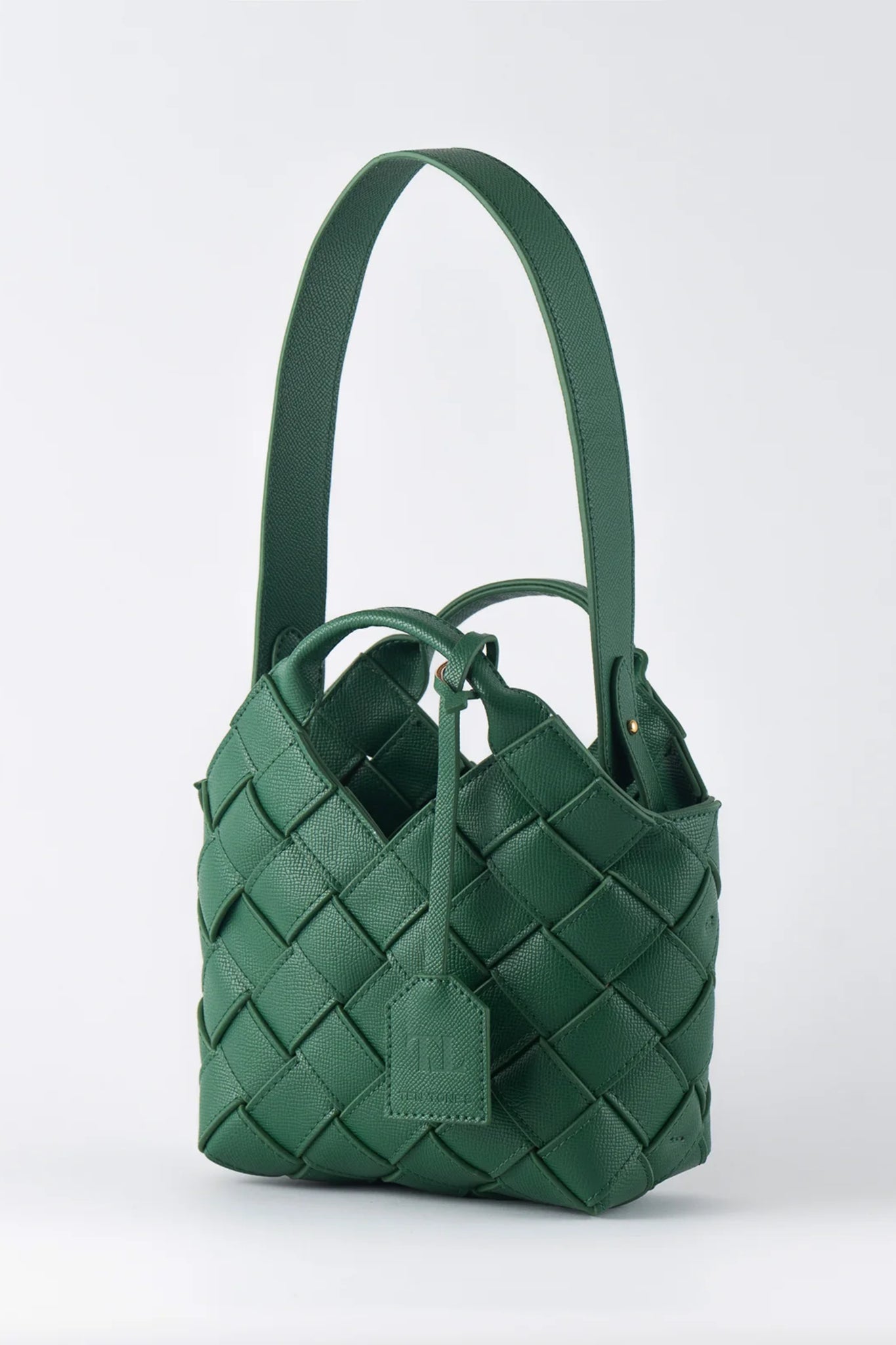 TEN TONES Clementine Woven Mini Tote Green-Maymioy
