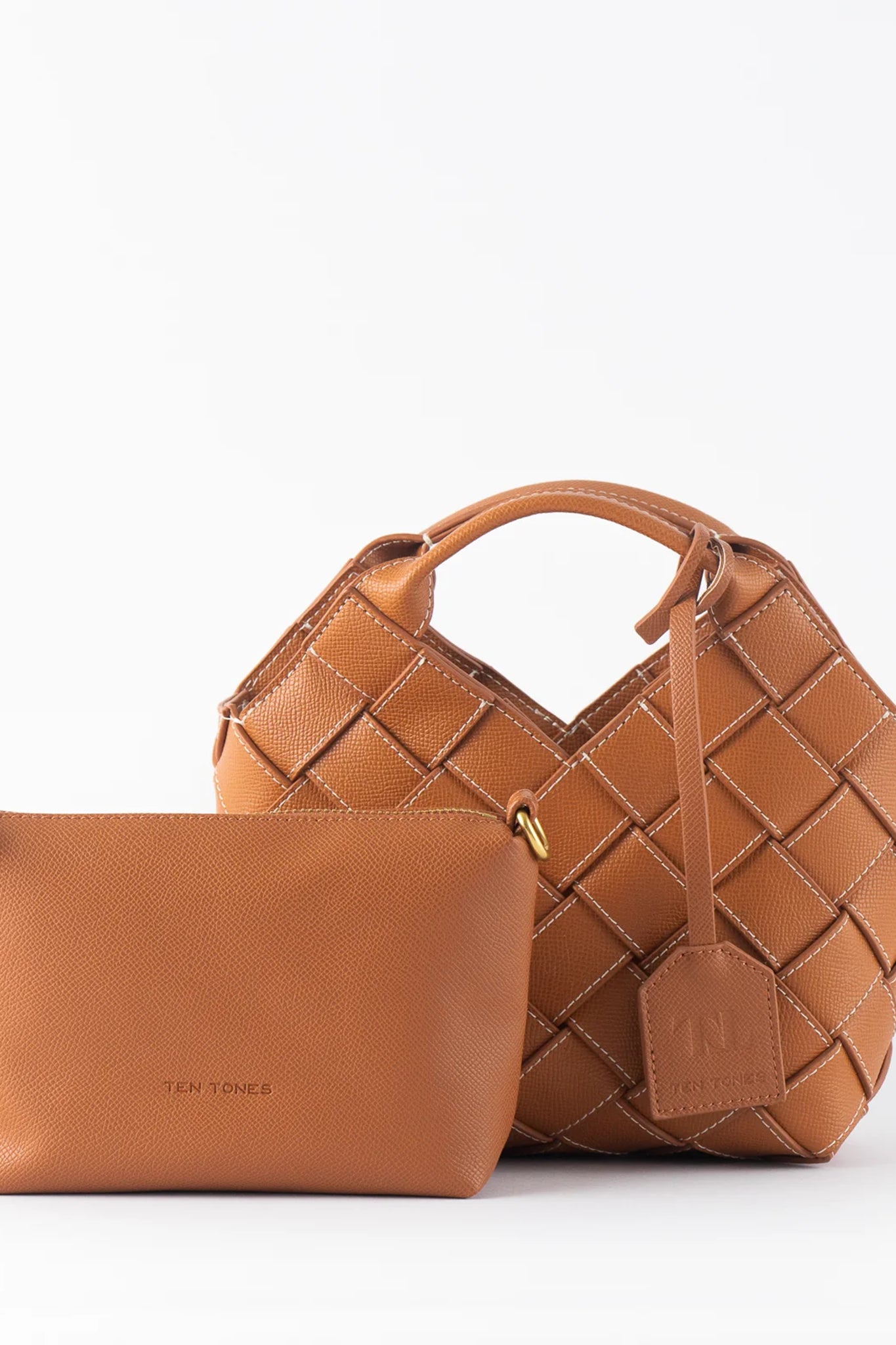 TEN TONES Clementine Woven Mini Tote Orange-Maymioy