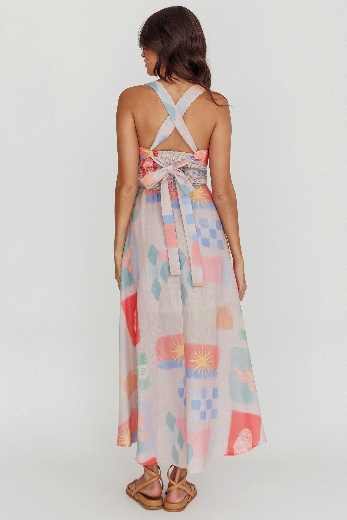 Sweethearts A-Line Print Maxi Dress Multi-Maymioy