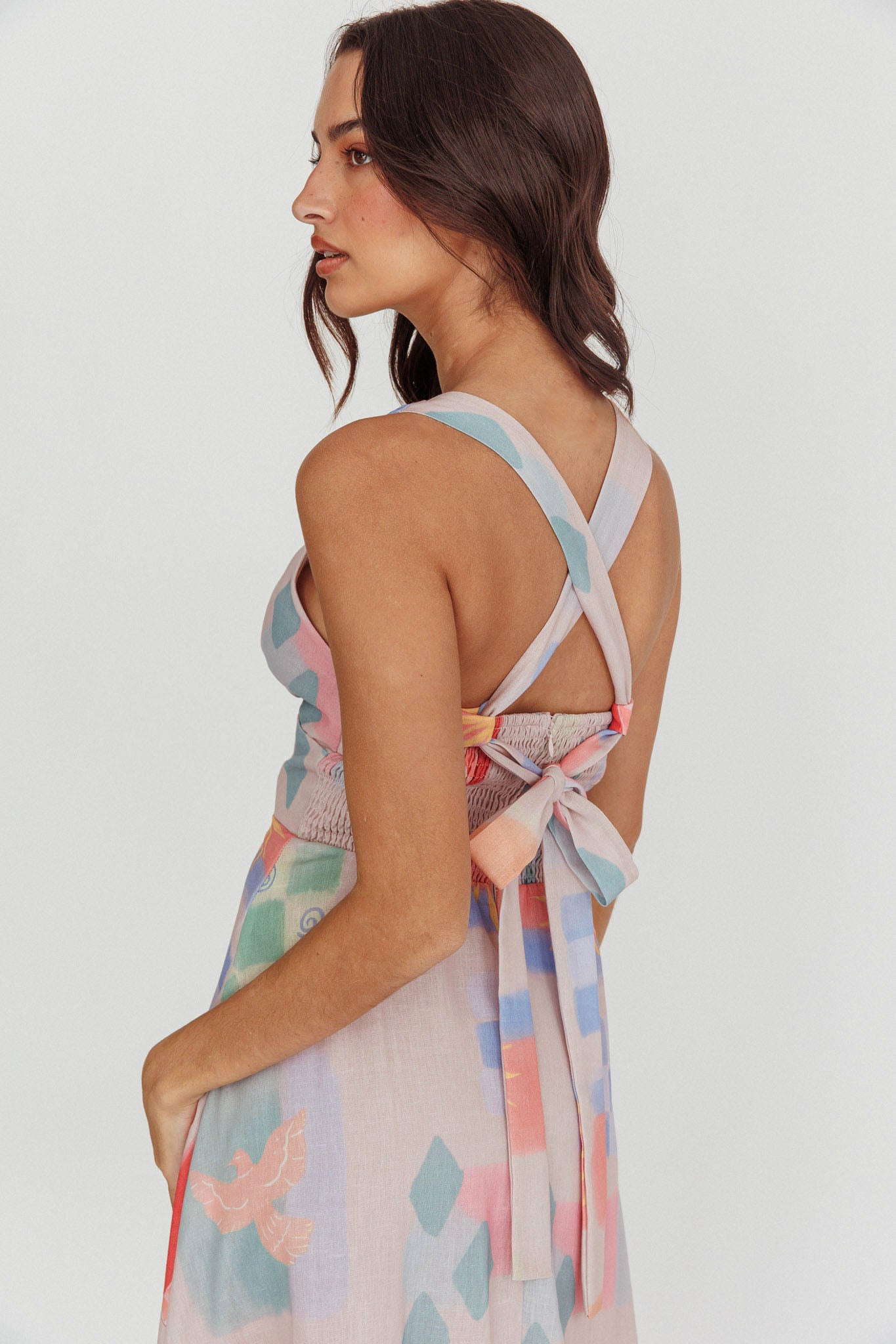 Sweethearts A-Line Print Maxi Dress Multi-Maymioy