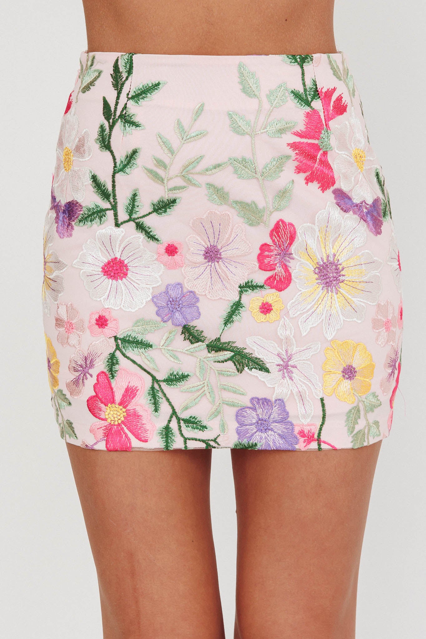 High Street Jacquard Mini Skirt Floral Multi-Maymioy