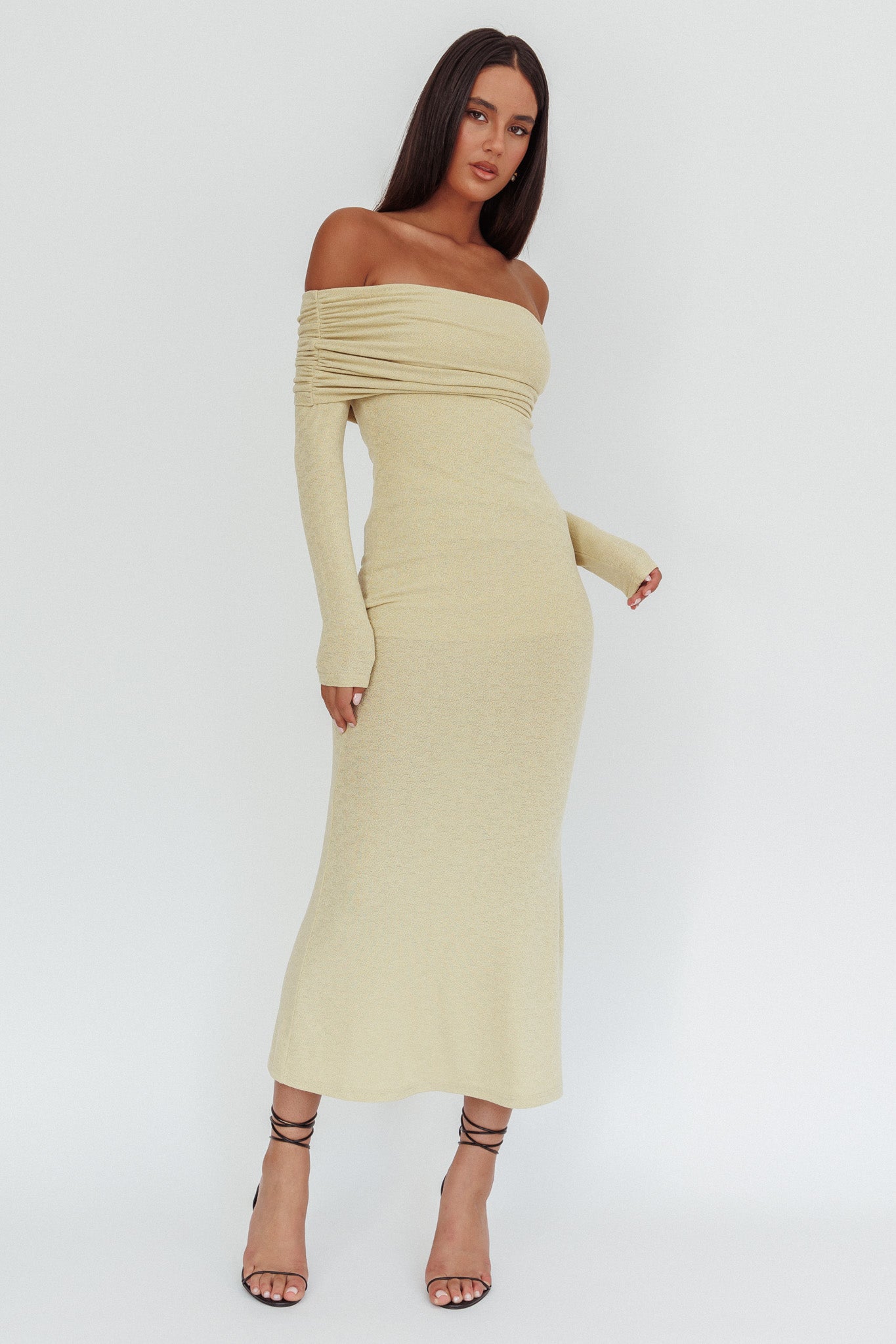 Juju Off-Shoulder Maxi Dress Sage-Maymioy