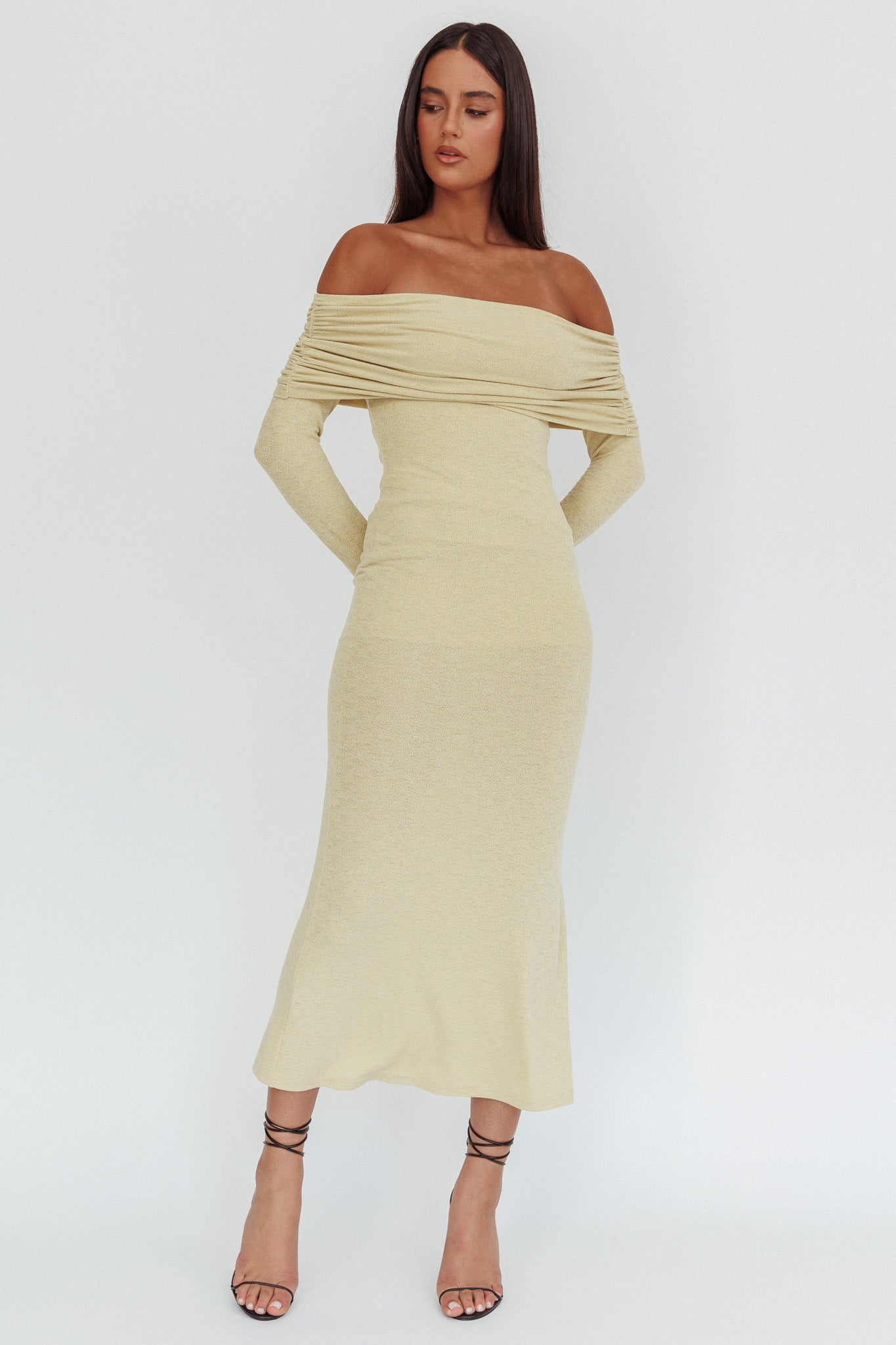 Juju Off-Shoulder Maxi Dress Sage-Maymioy