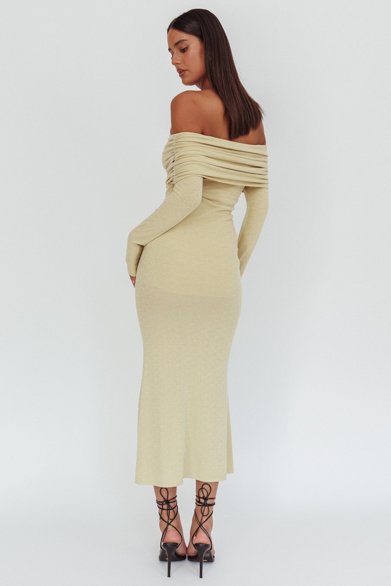 Juju Off-Shoulder Maxi Dress Sage-Maymioy
