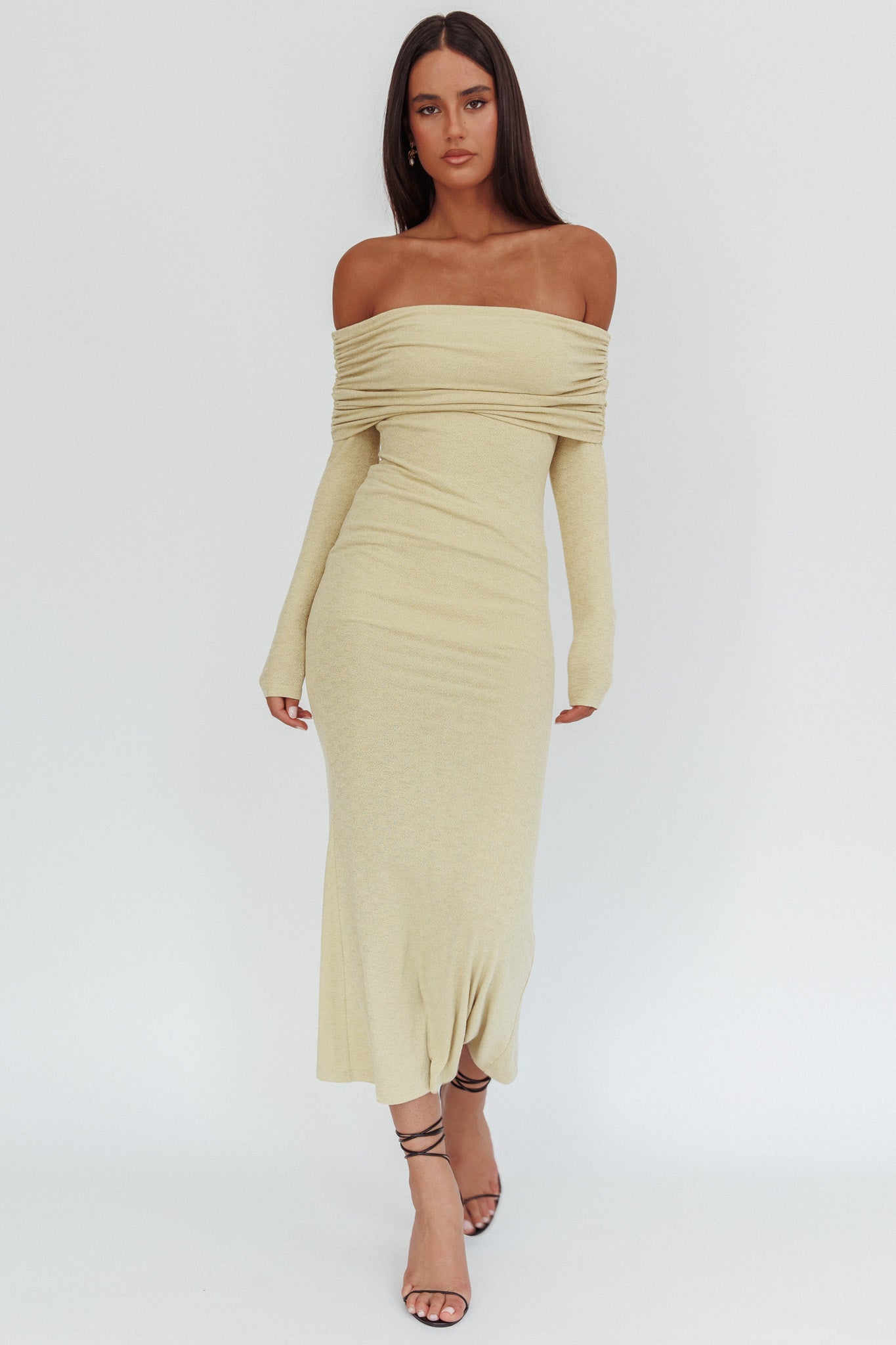 Juju Off-Shoulder Maxi Dress Sage-Maymioy