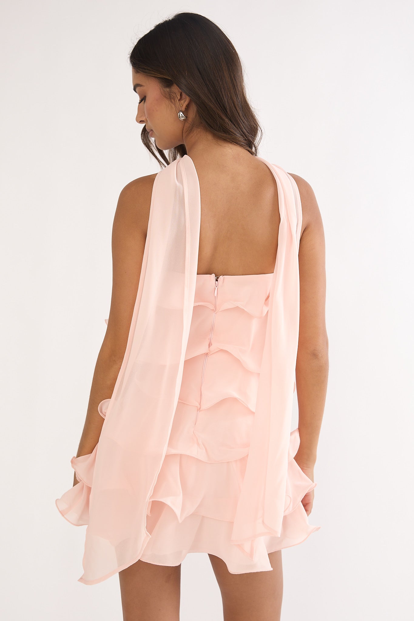 Love Note Strapless Layered Mini Dress Pink-Maymioy