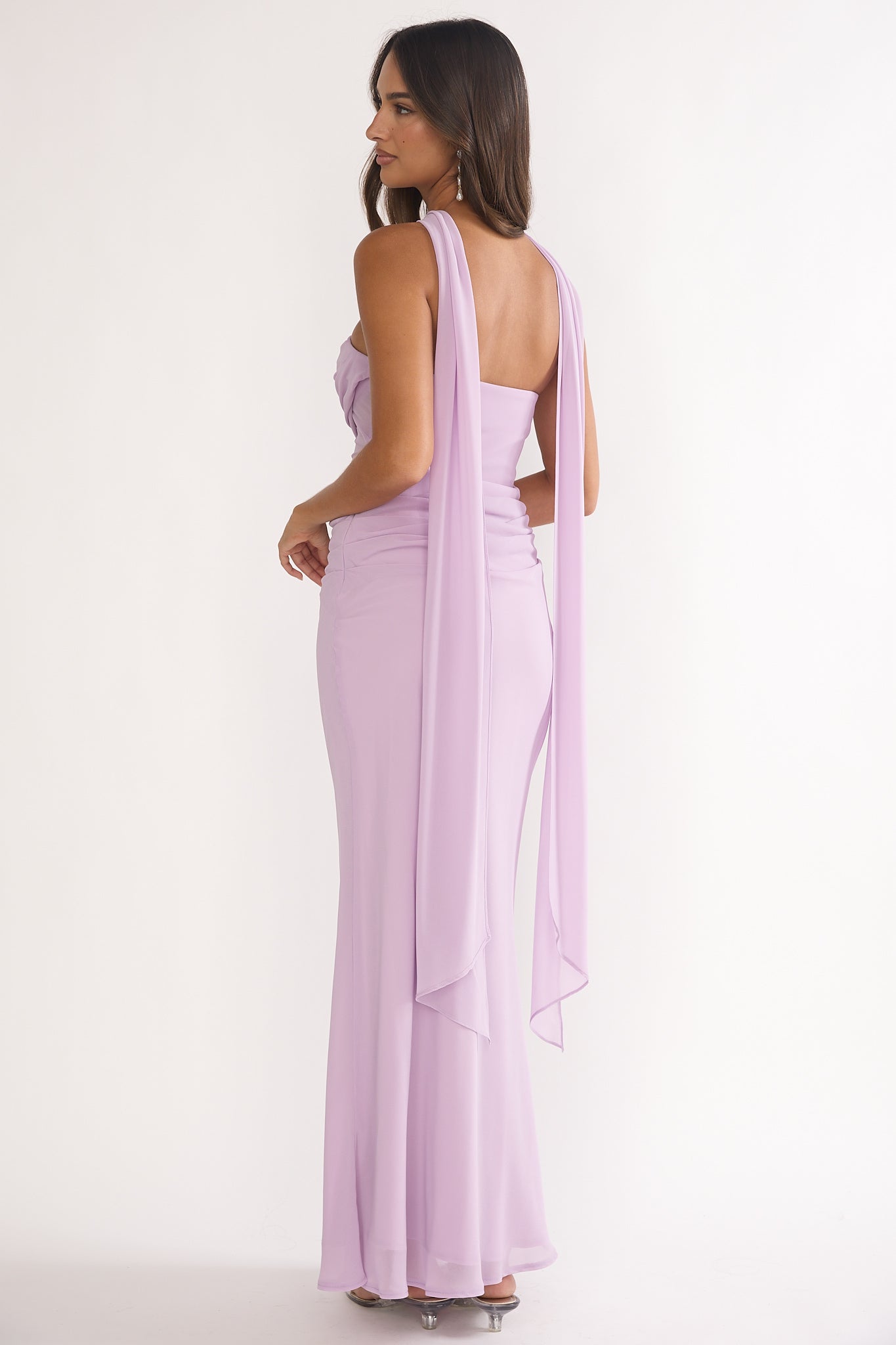 Unforgettable Day Drape Waist Strapless Maxi Dress Lilac-Maymioy
