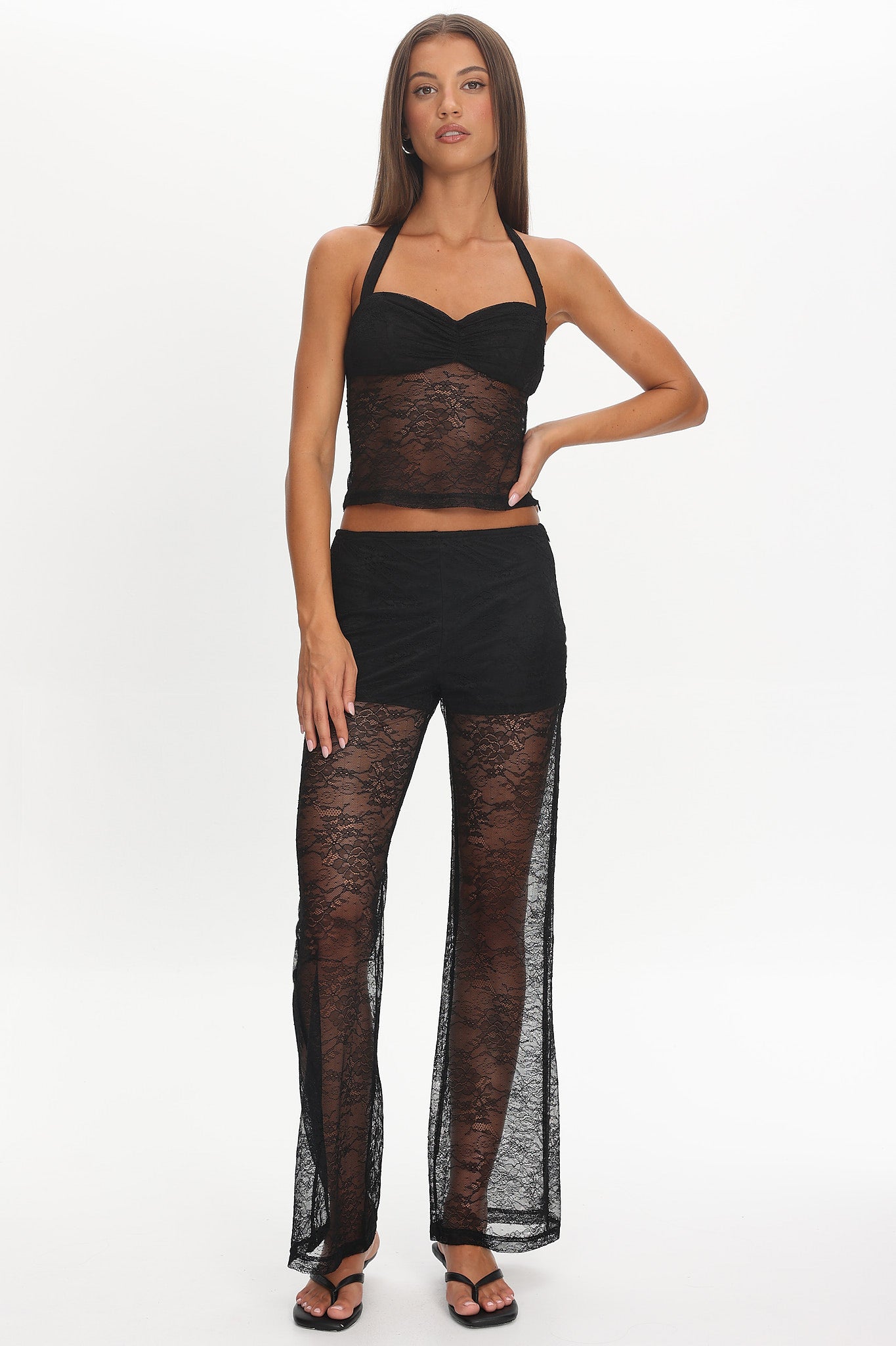 Sugarberry Lace Pants Black-Maymioy