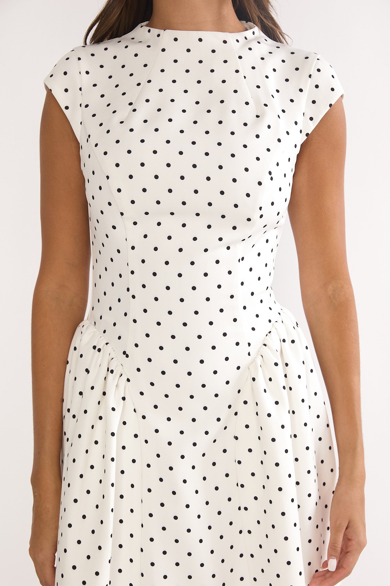 Lynnie Cap Sleeve Maxi Dress Polka Dot-Maymioy