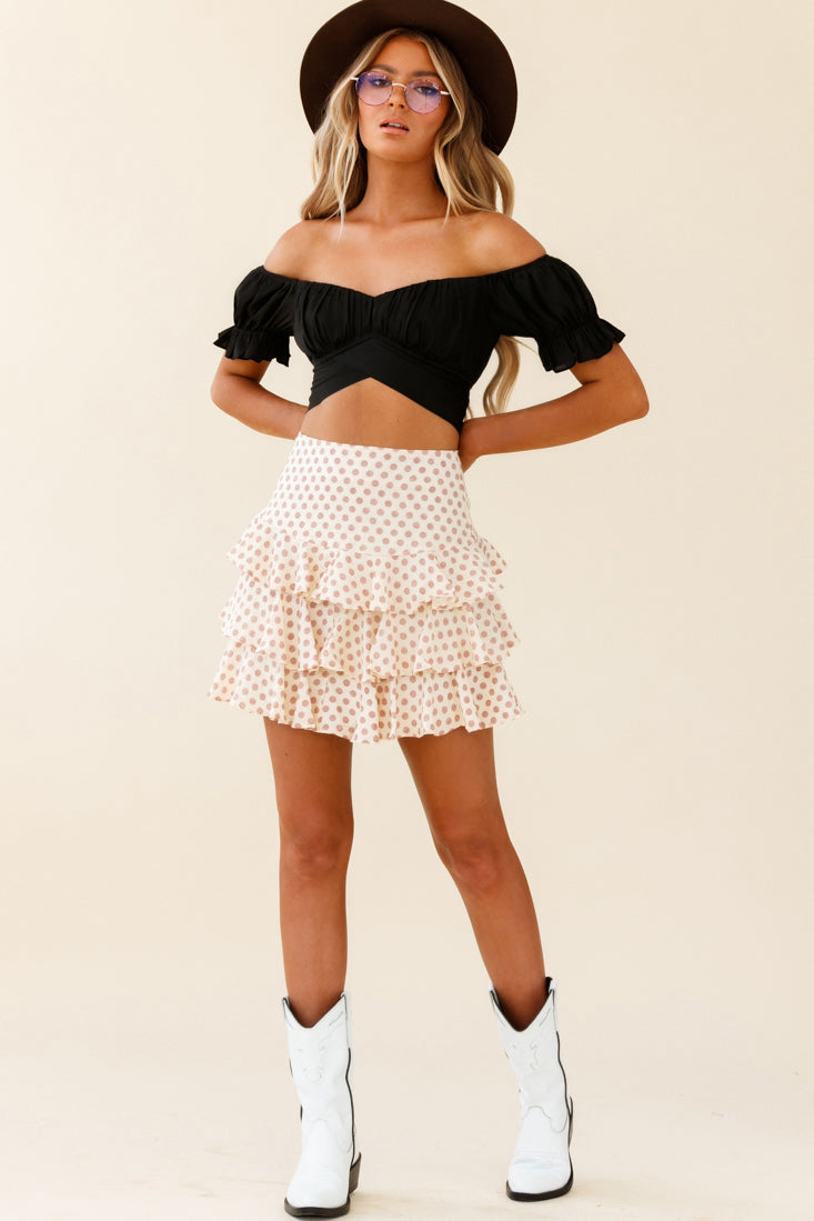 Let Them Eat Cake Triple Ruffle Skirt Polka Dot Rose-Maymioy