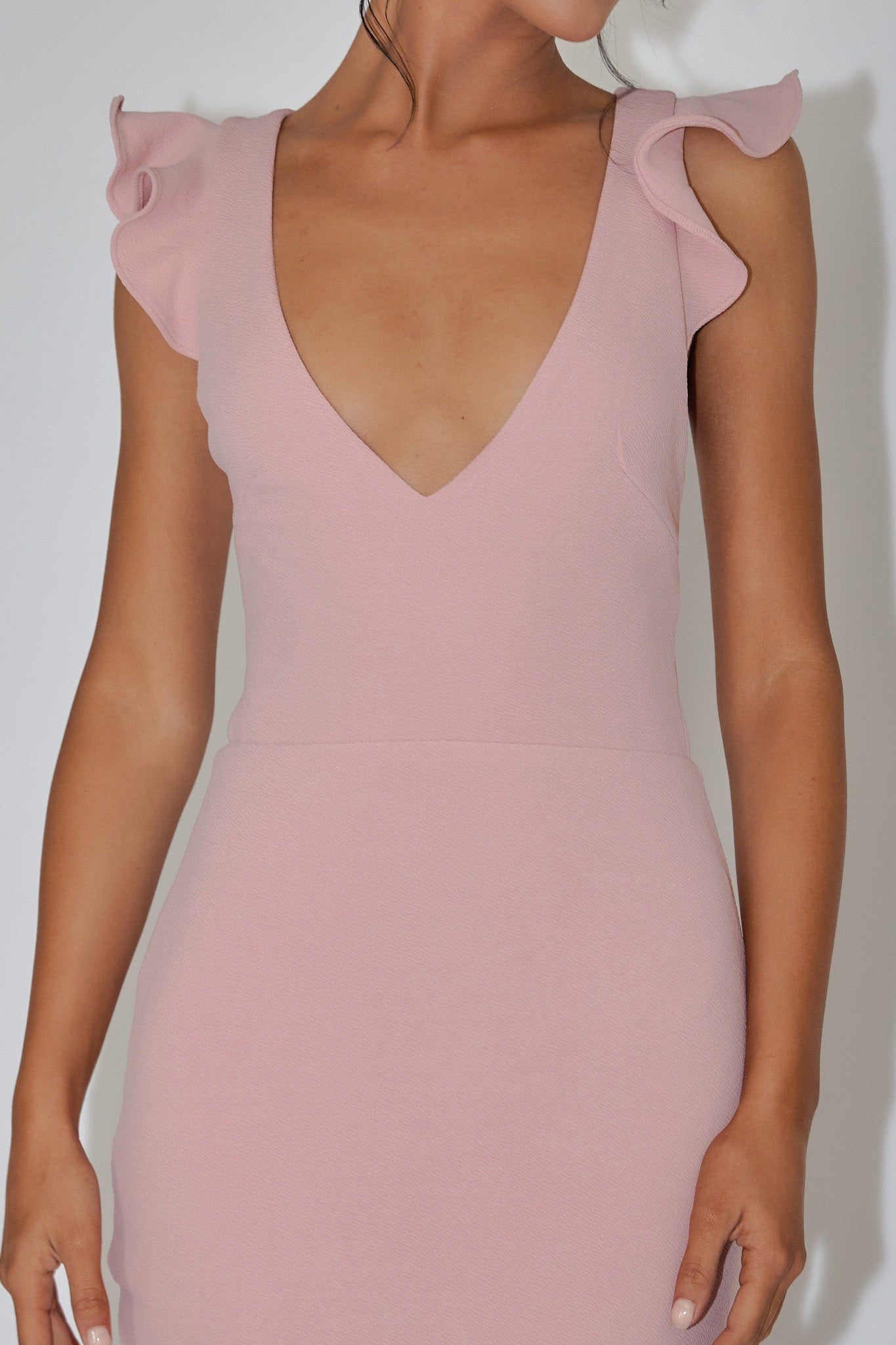 Seanna Strappy Back Midi Dress Blush-Maymioy
