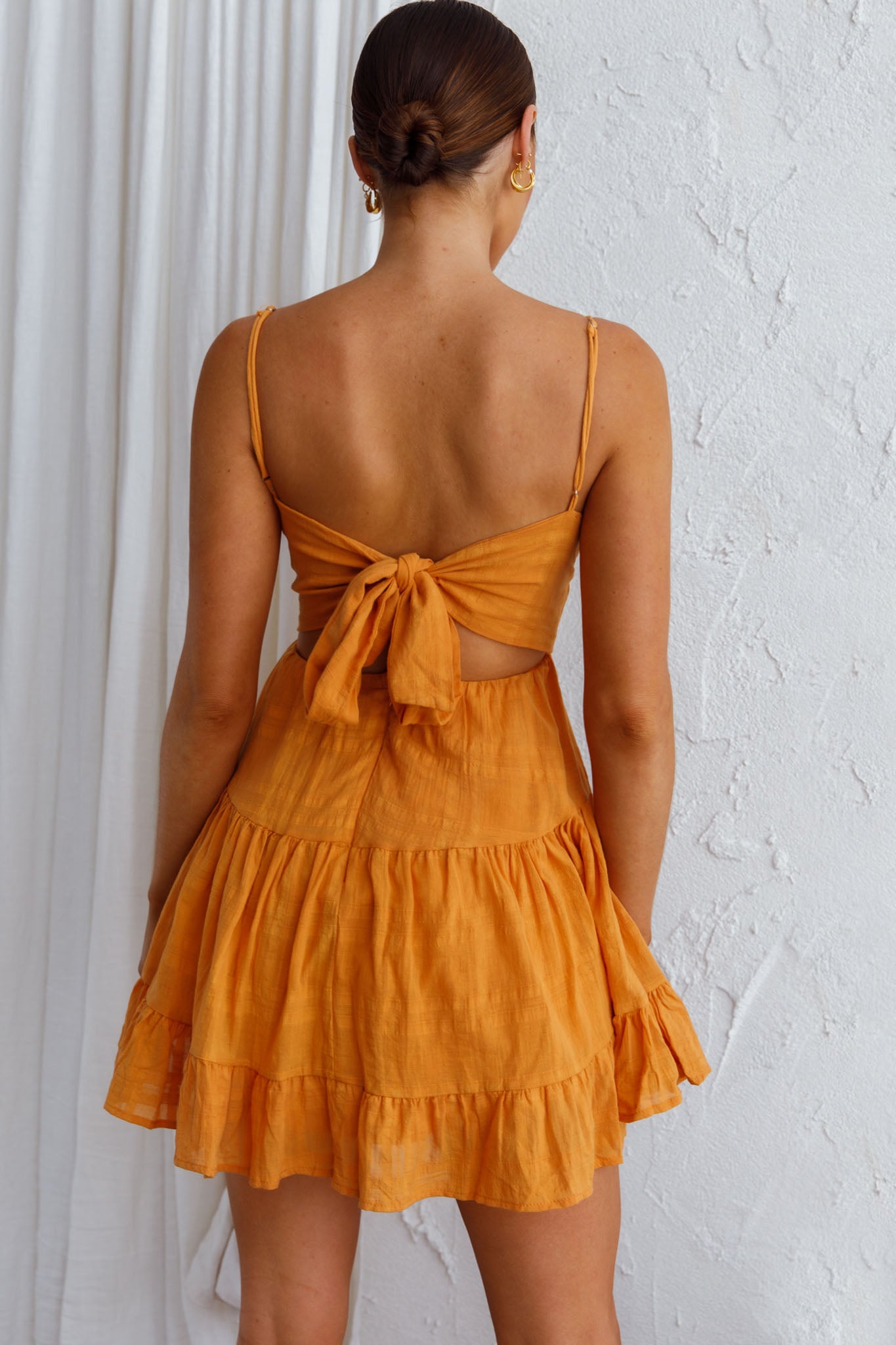 Phaedra Tied Back Dress Orange-Maymioy