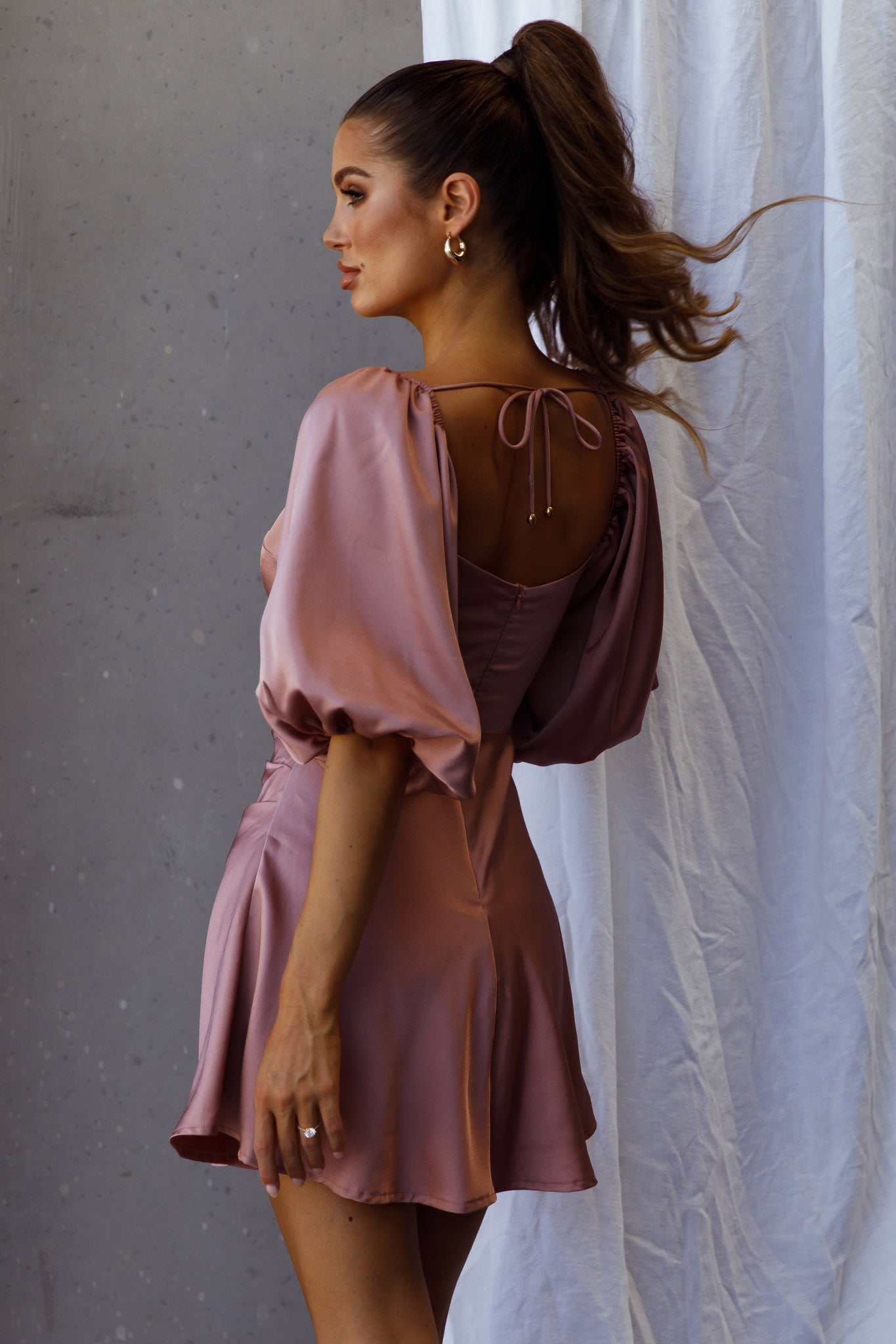Devoted Structured Bust A-Line Dress Rosewood-Maymioy