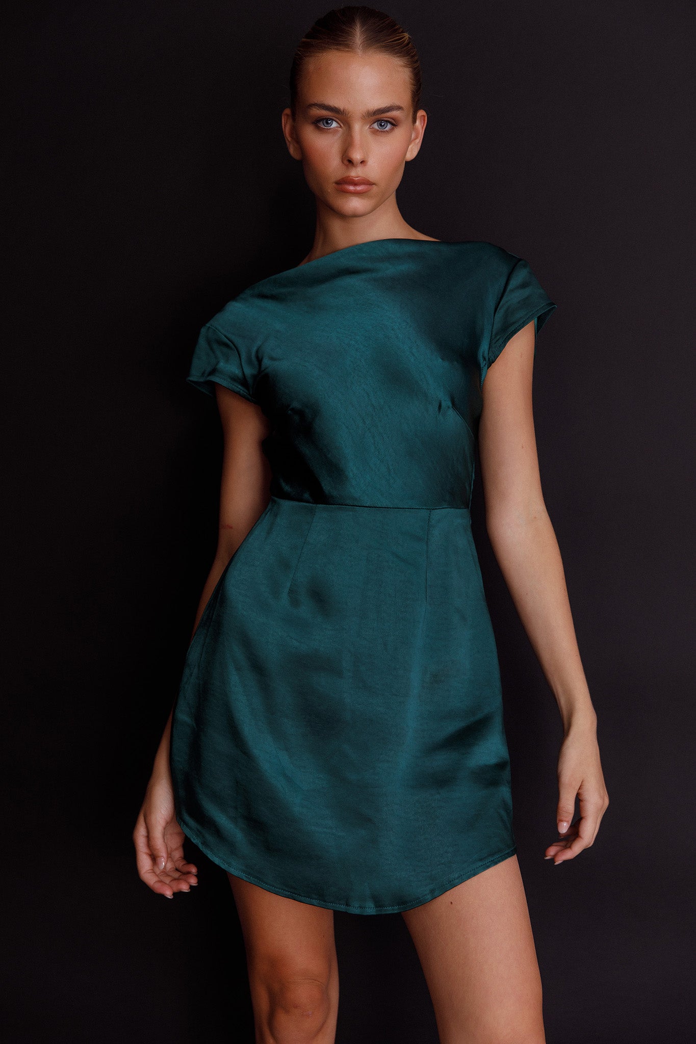 Lucinda Twist Back Mini Dress Jade-Maymioy