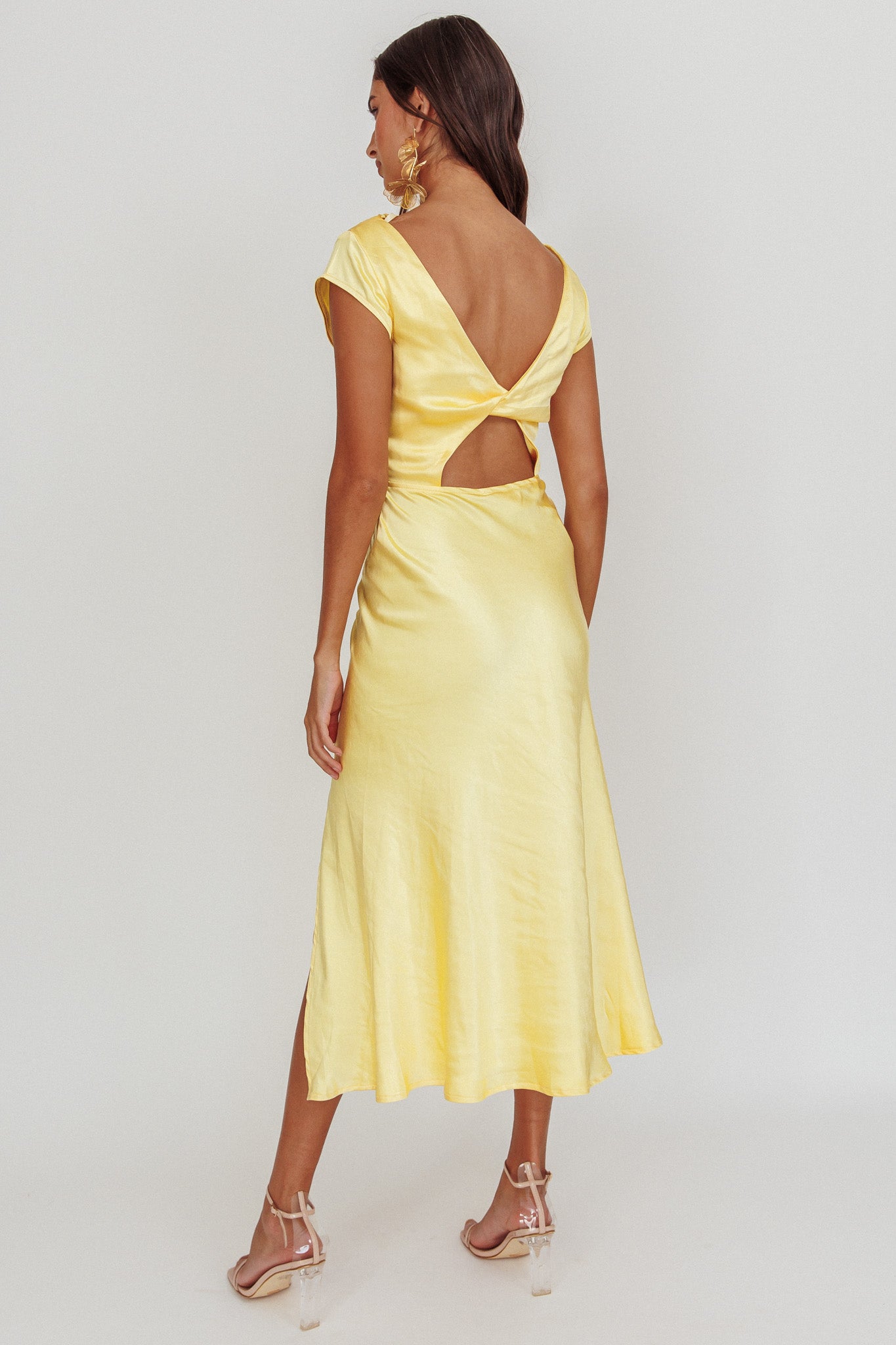 Lucinda Twist Back Midi Dress Butter-Maymioy