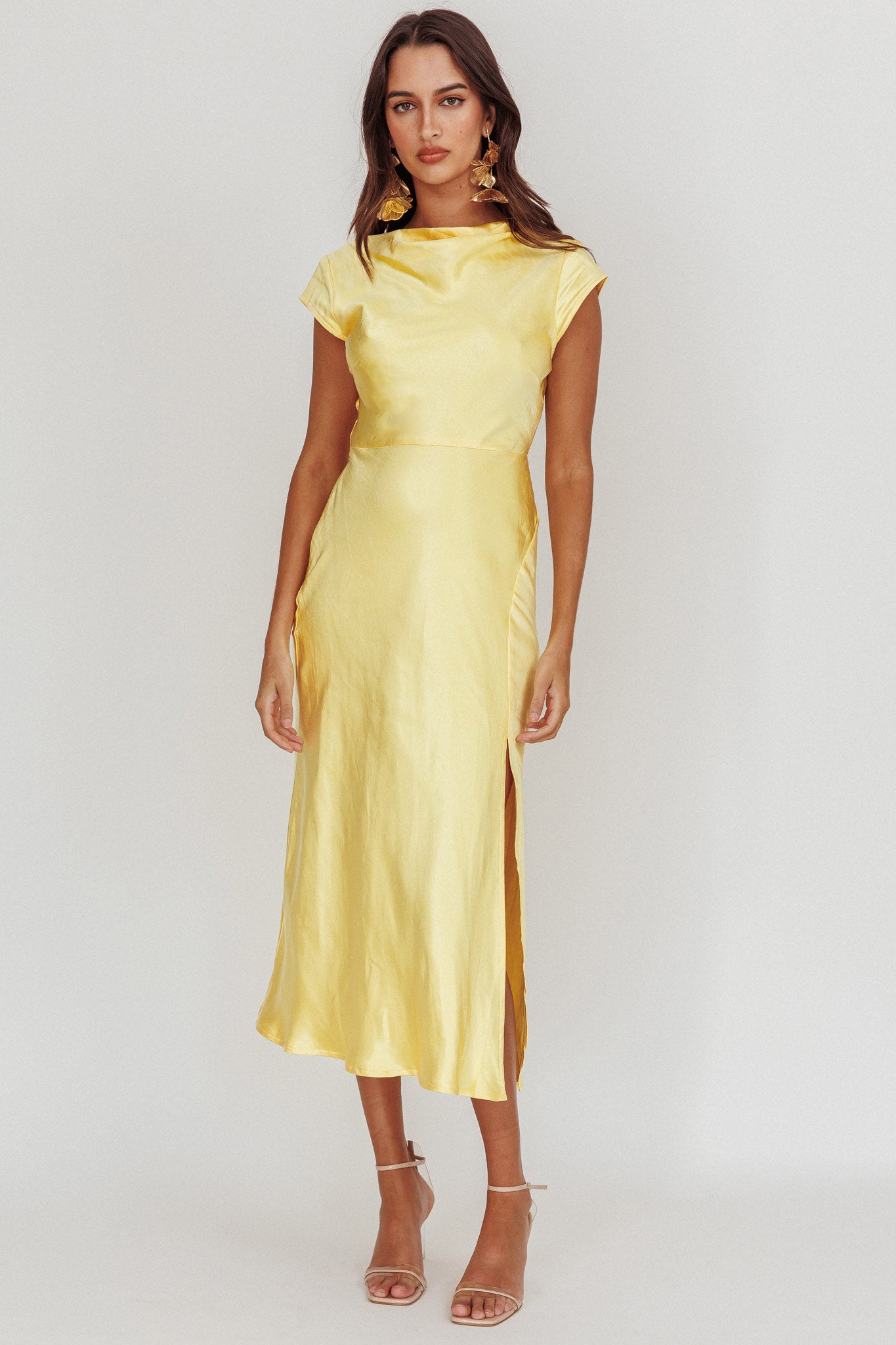Lucinda Twist Back Midi Dress Butter-Maymioy