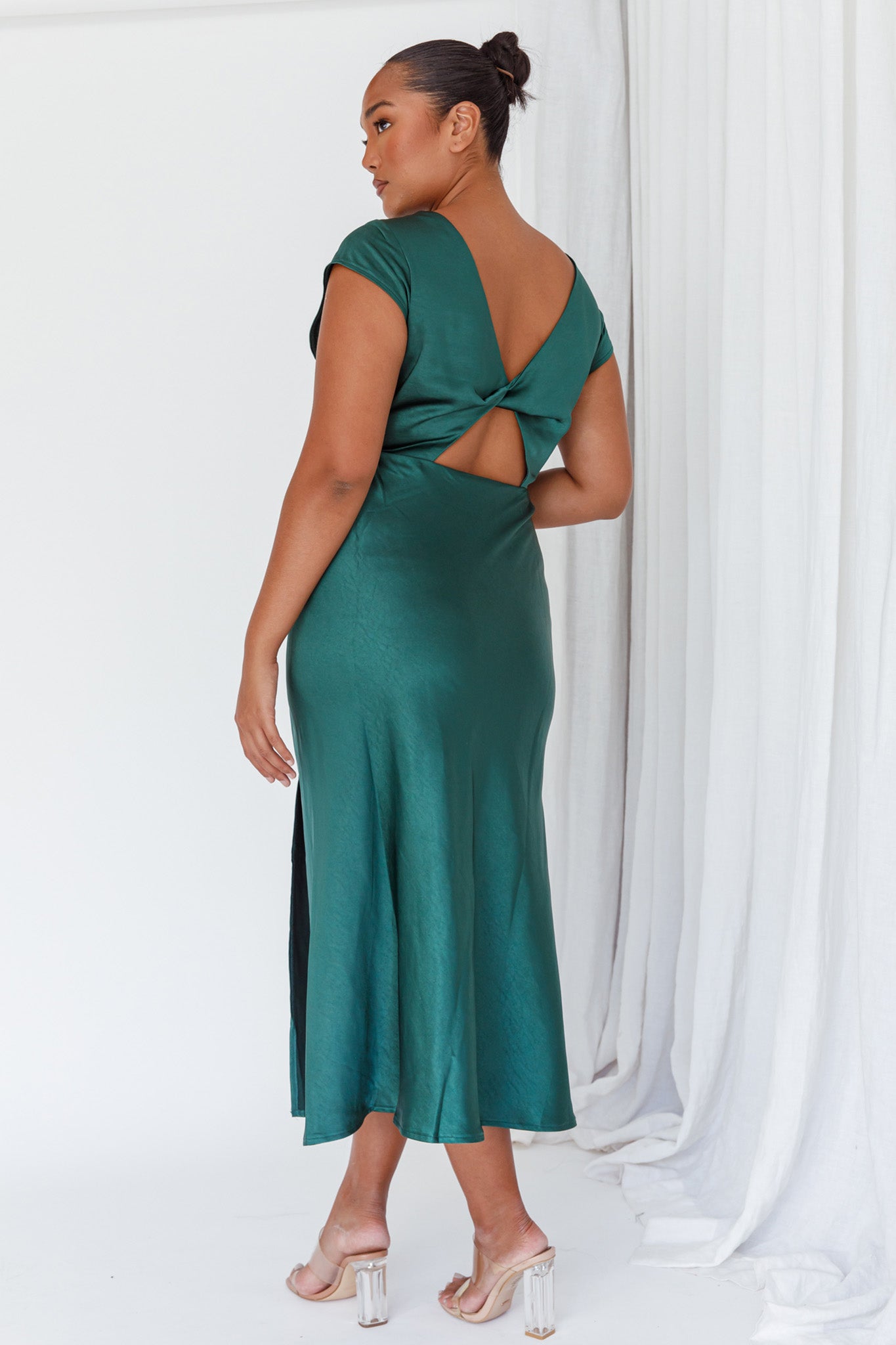 Lucinda Twist Back Midi Dress Jade-Maymioy