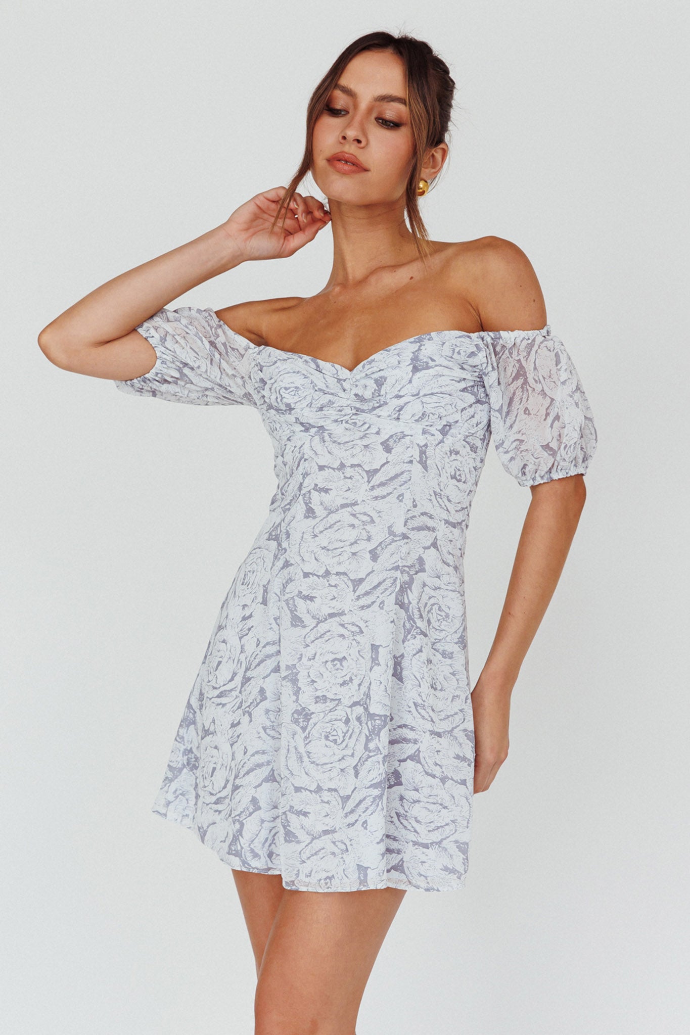 Summer To Remember Lace-Up Back Dress Floral Ink-Maymioy