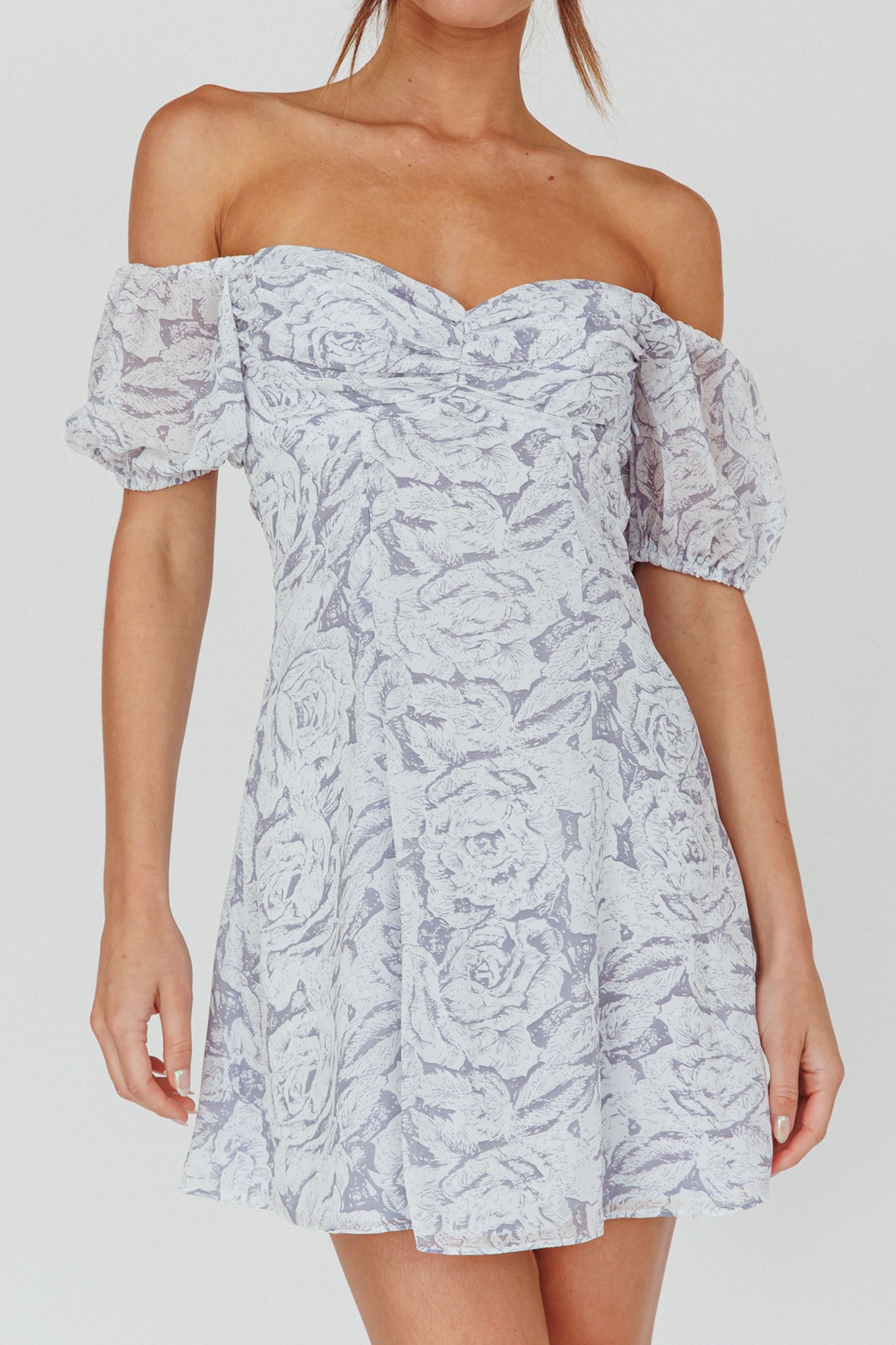 Summer To Remember Lace-Up Back Dress Floral Ink-Maymioy