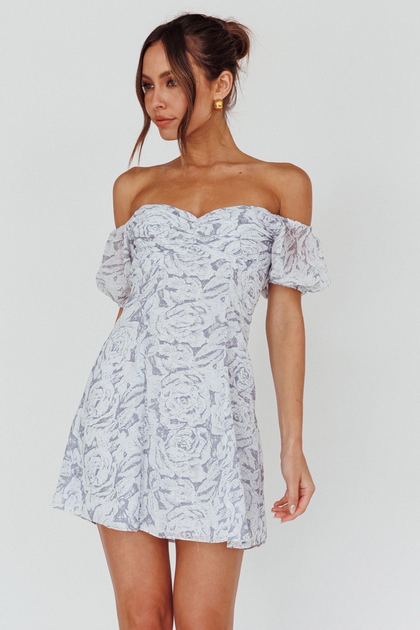 Summer To Remember Lace-Up Back Dress Floral Ink-Maymioy