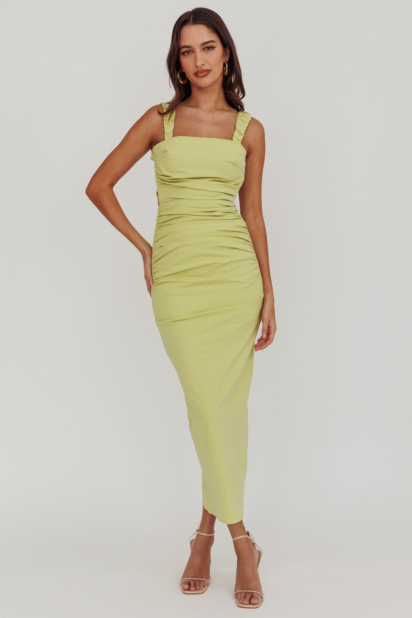 Dream Crush Lace-Up Back Maxi Dress-Maymioy
