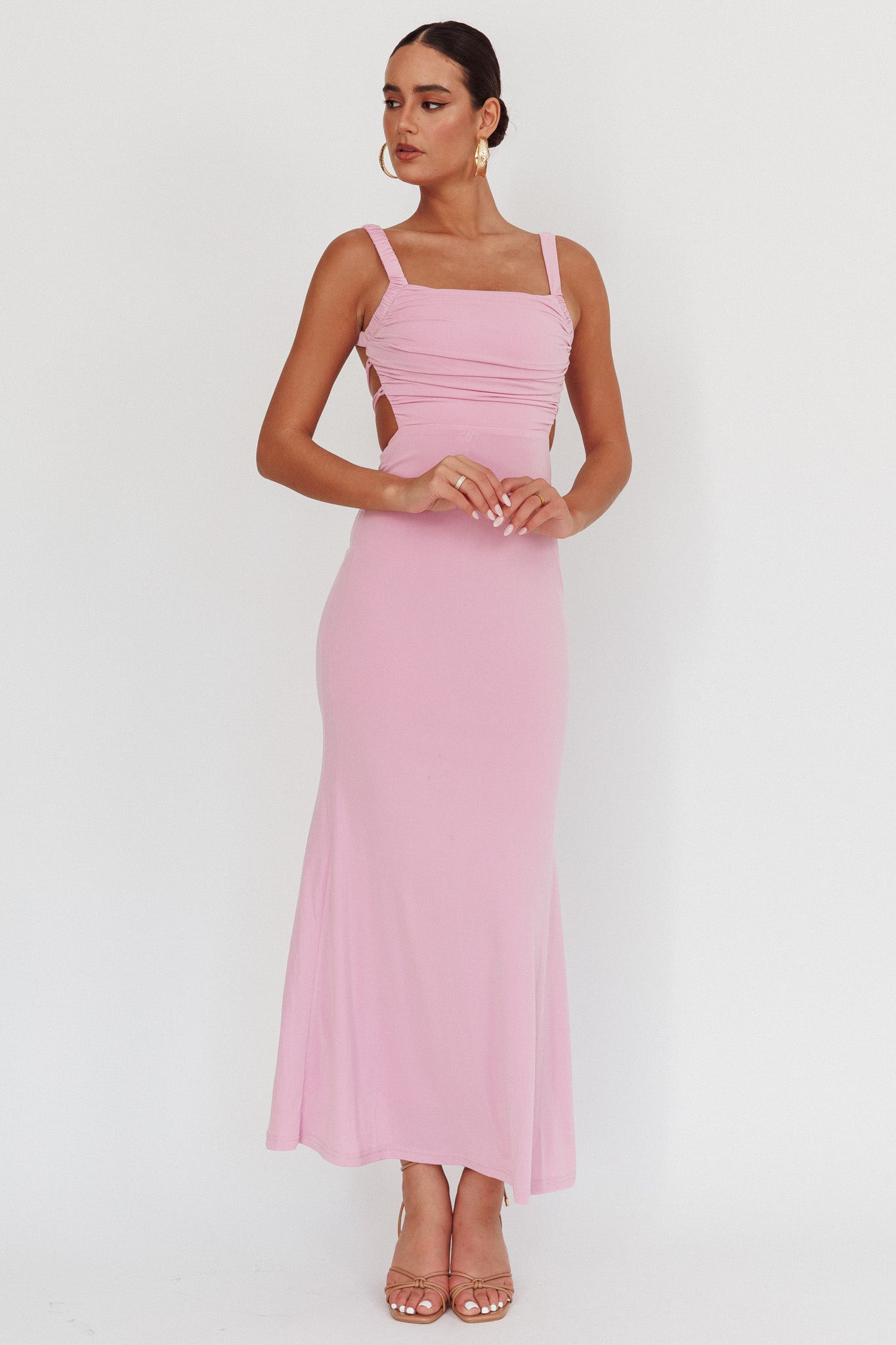 Dream Crush Lace-Up Back Maxi Dress Lilac-Maymioy