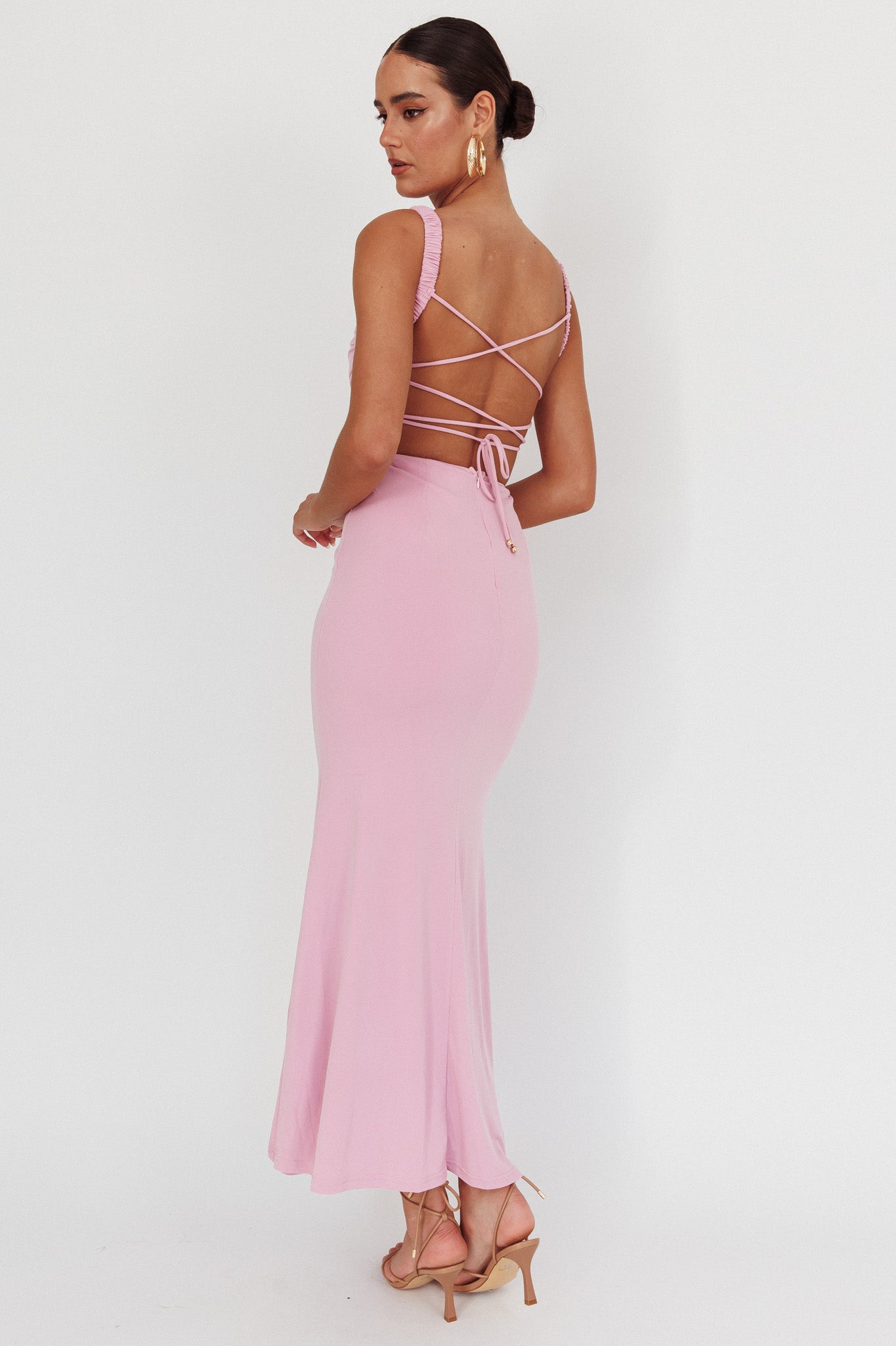 Dream Crush Lace-Up Back Maxi Dress Lilac-Maymioy
