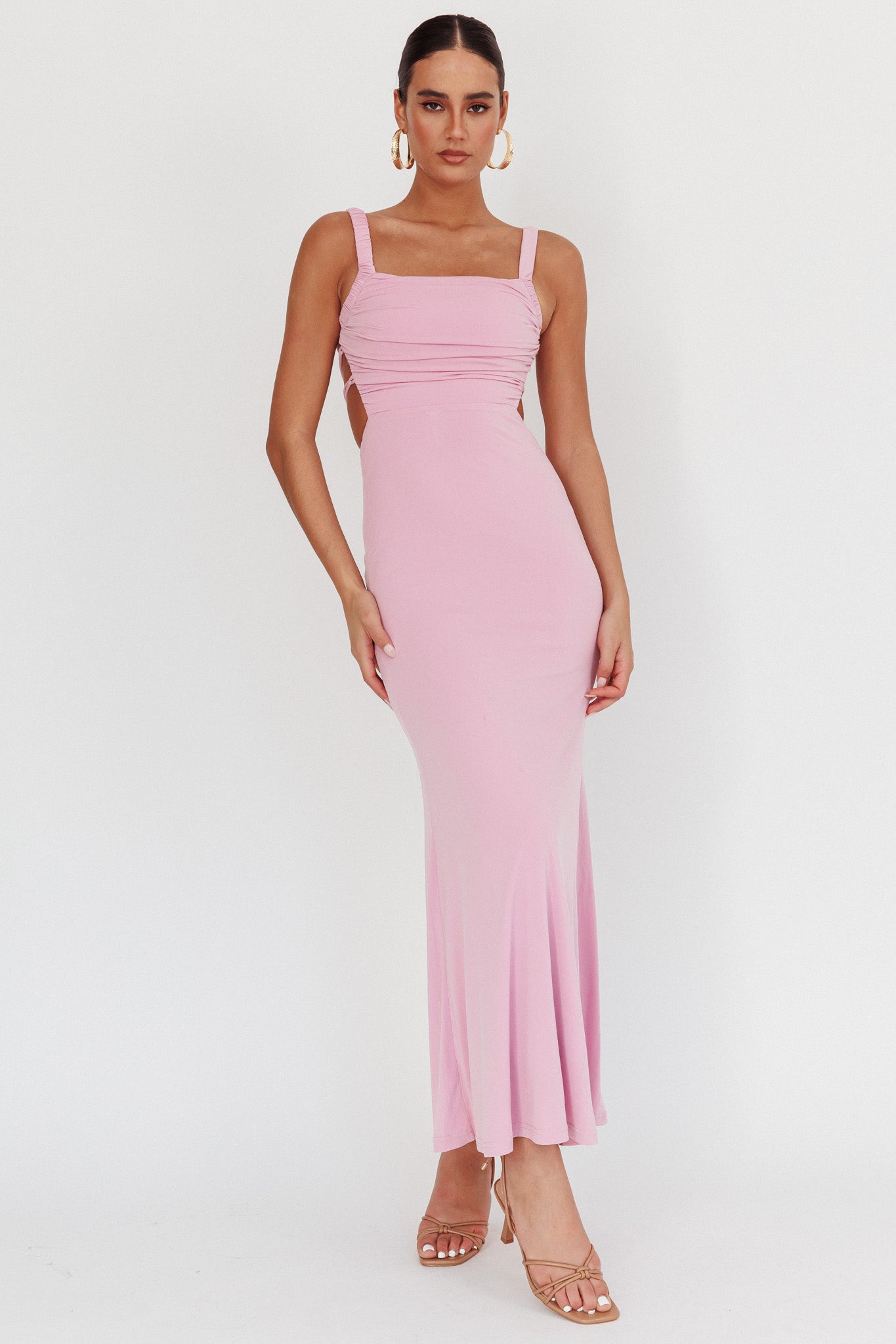 Dream Crush Lace-Up Back Maxi Dress Lilac-Maymioy