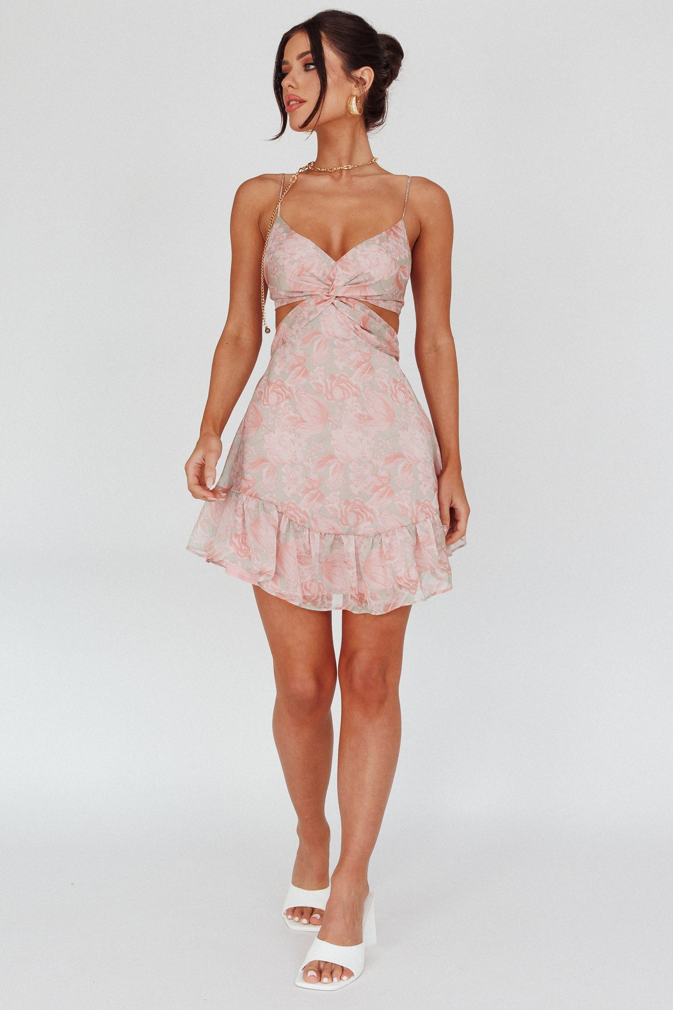 Dream Of You Twist Bodice Mini Dress Rose-Maymioy
