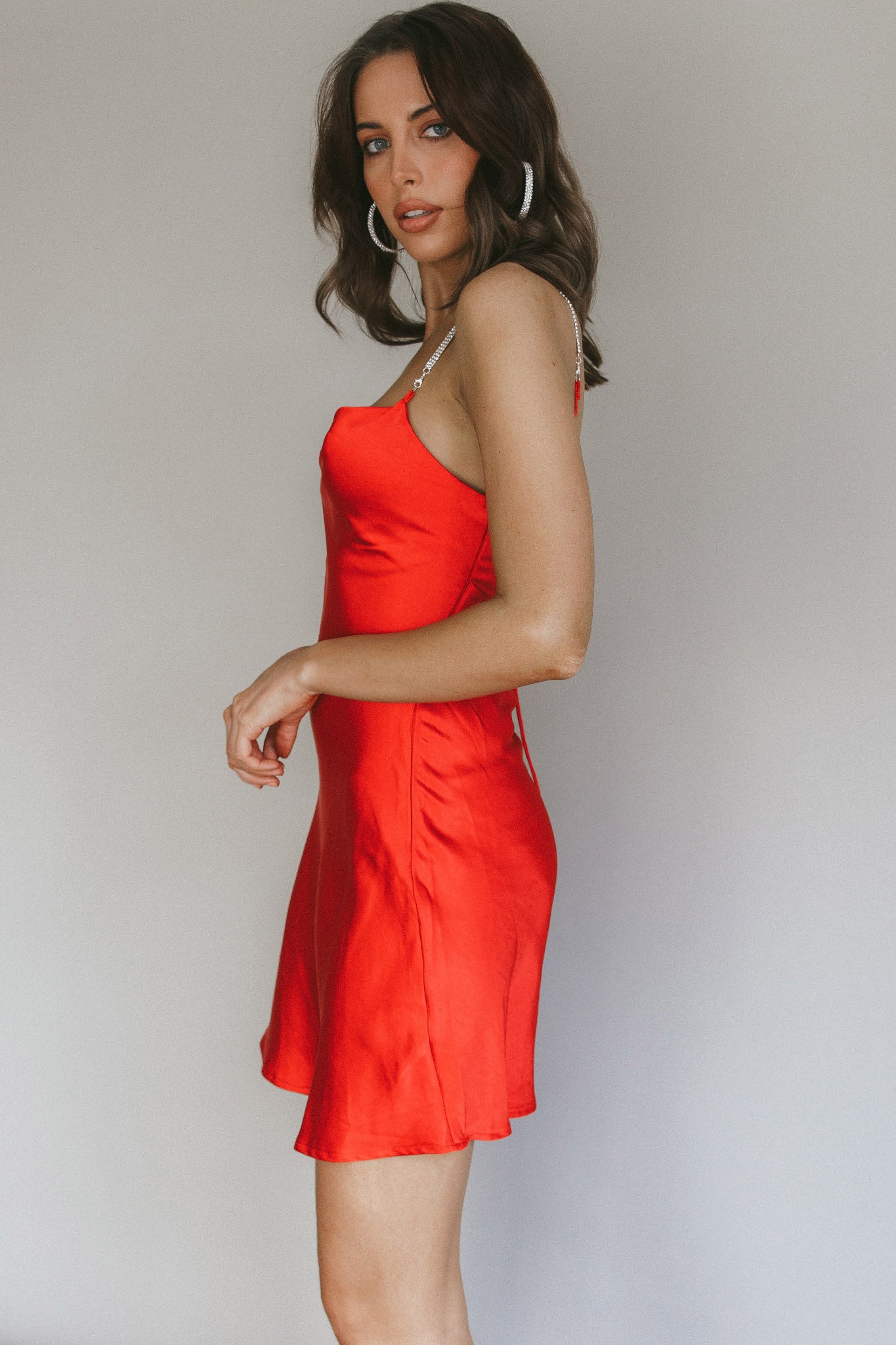 Romance Me Strappy Back Mini Dress Cherry-Maymioy