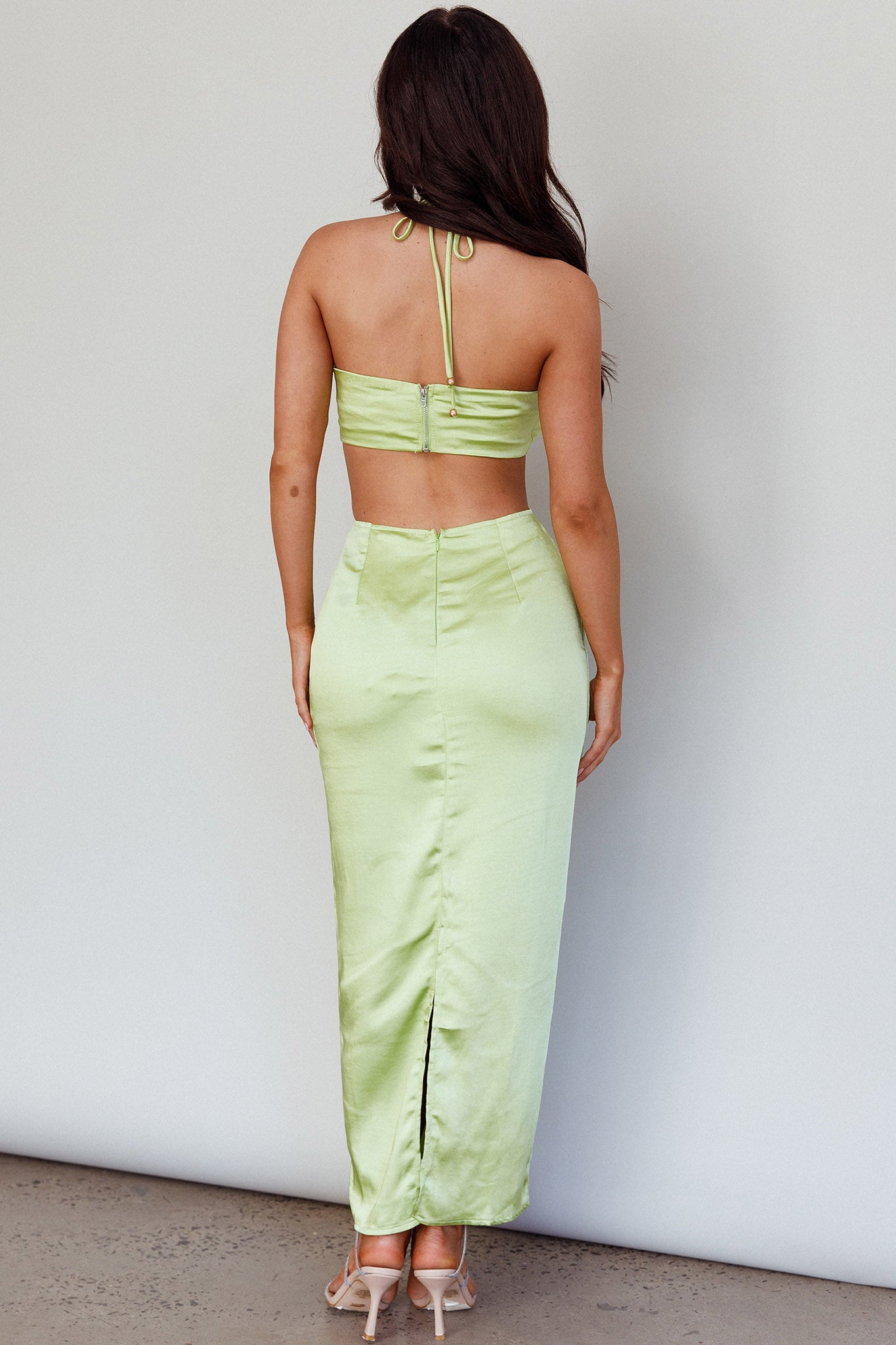 Ryana Cut-Out Drawstring Dress Apple-Maymioy