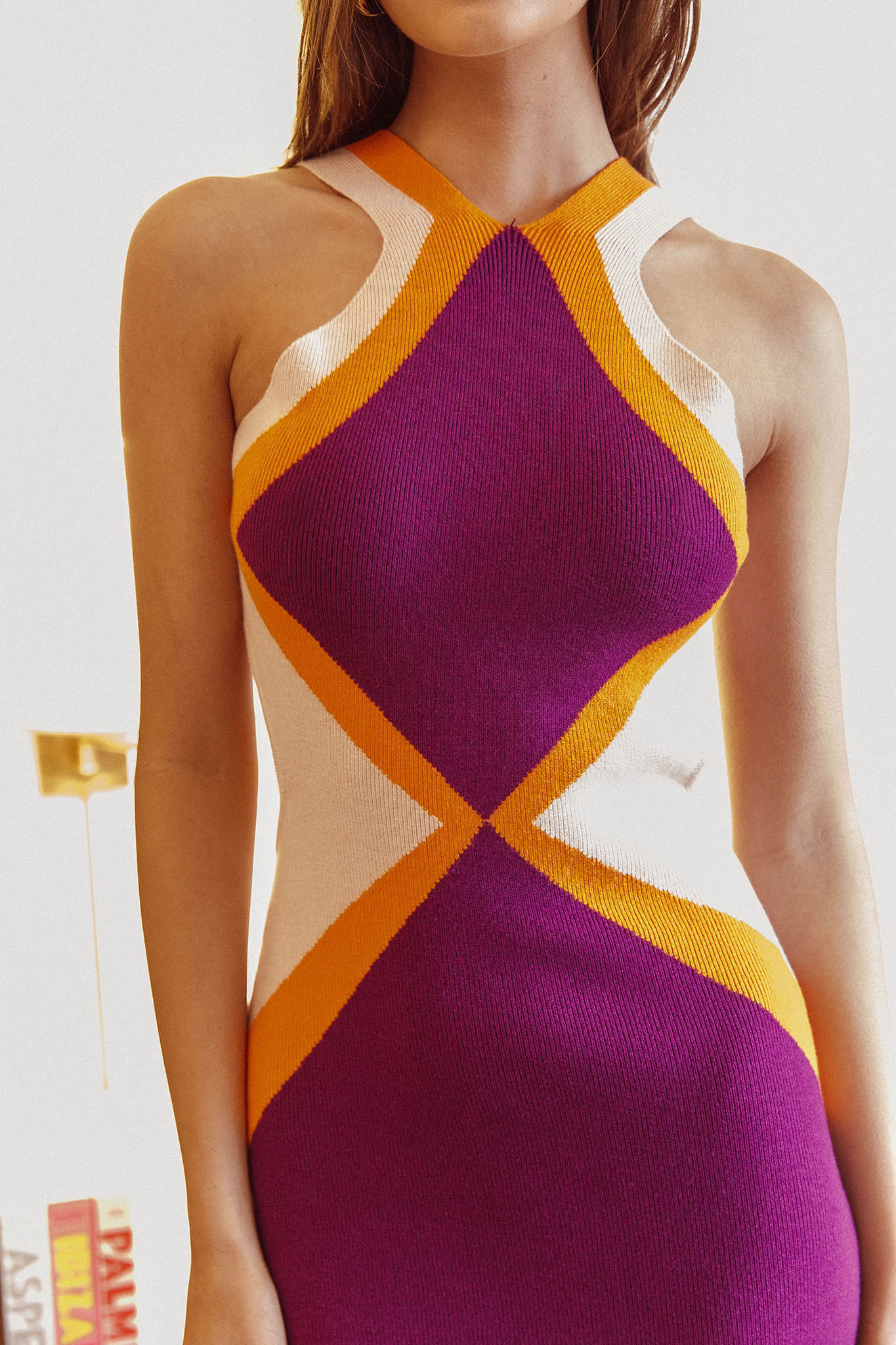 Jaydee Open Back Knit Dress Purple-Maymioy