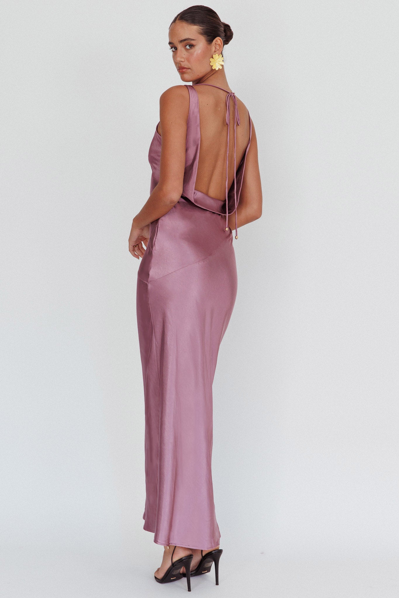 Cassiopeia Open Back Maxi Dress Grape-Maymioy