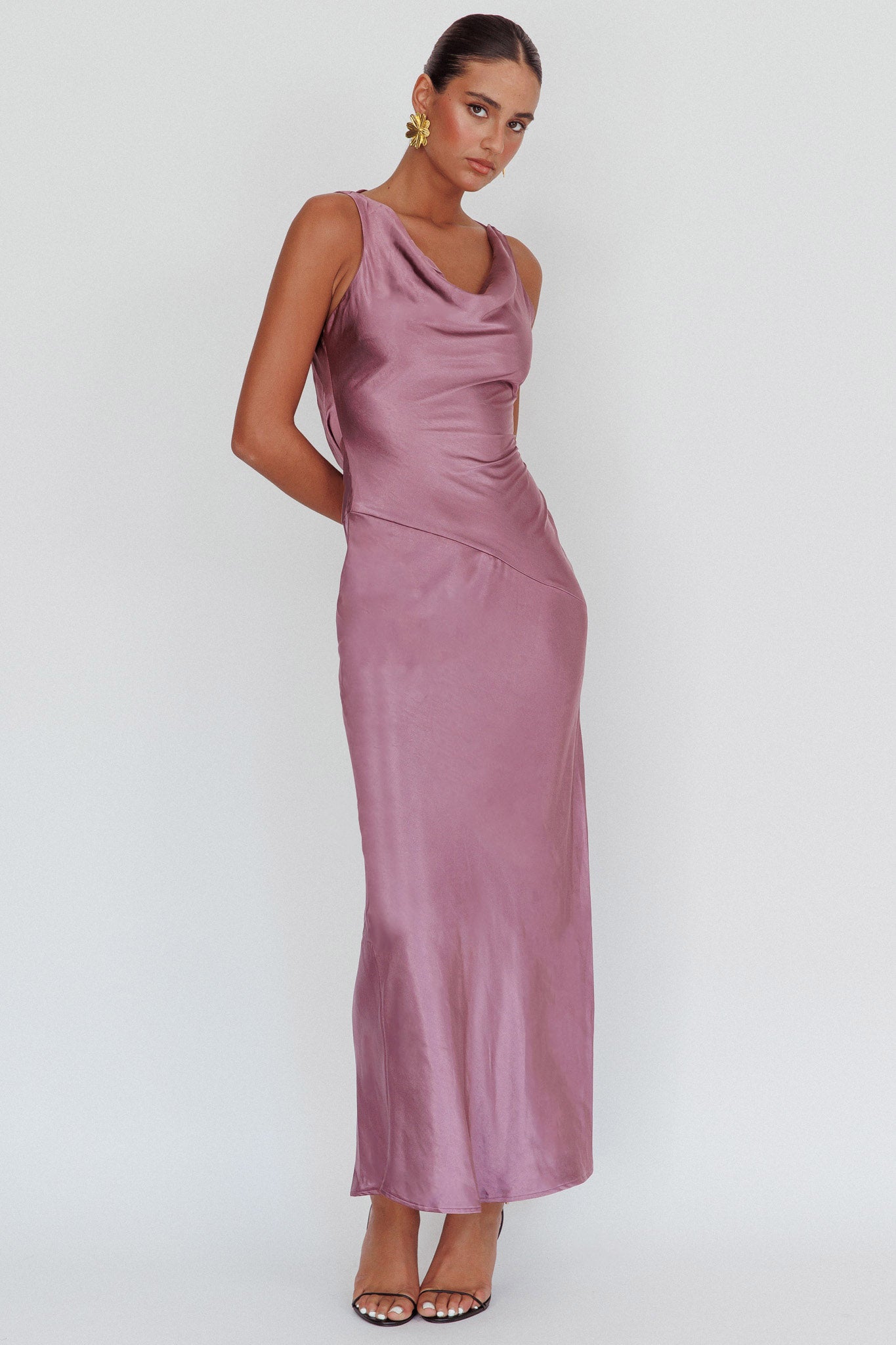 Cassiopeia Open Back Maxi Dress Grape-Maymioy