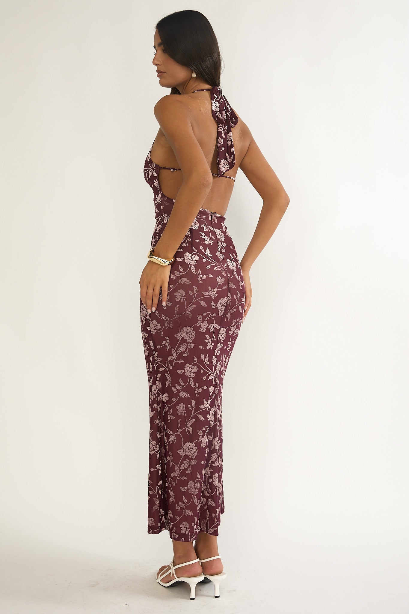 Sing To Me Keyhole Halter Maxi Dress Purple-Maymioy