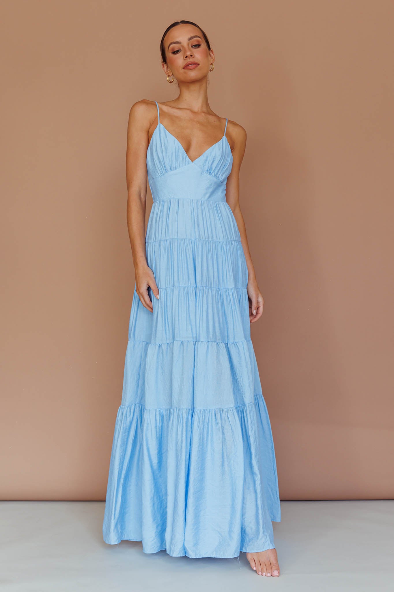 Main Attraction Cami Strap Maxi Dress Blue-Maymioy