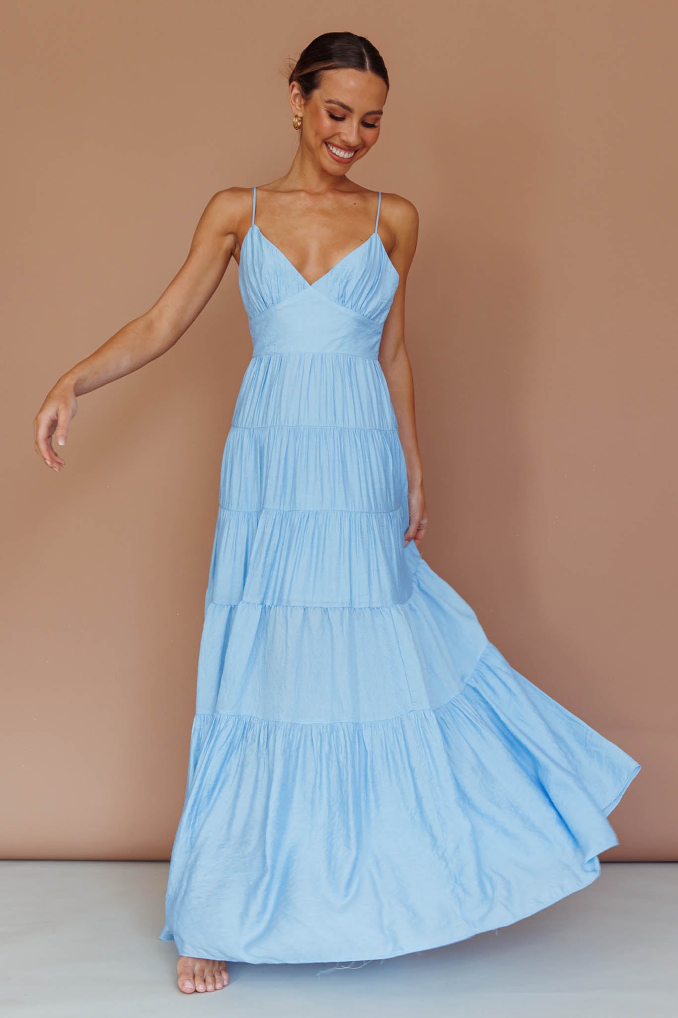 Main Attraction Cami Strap Maxi Dress Blue-Maymioy