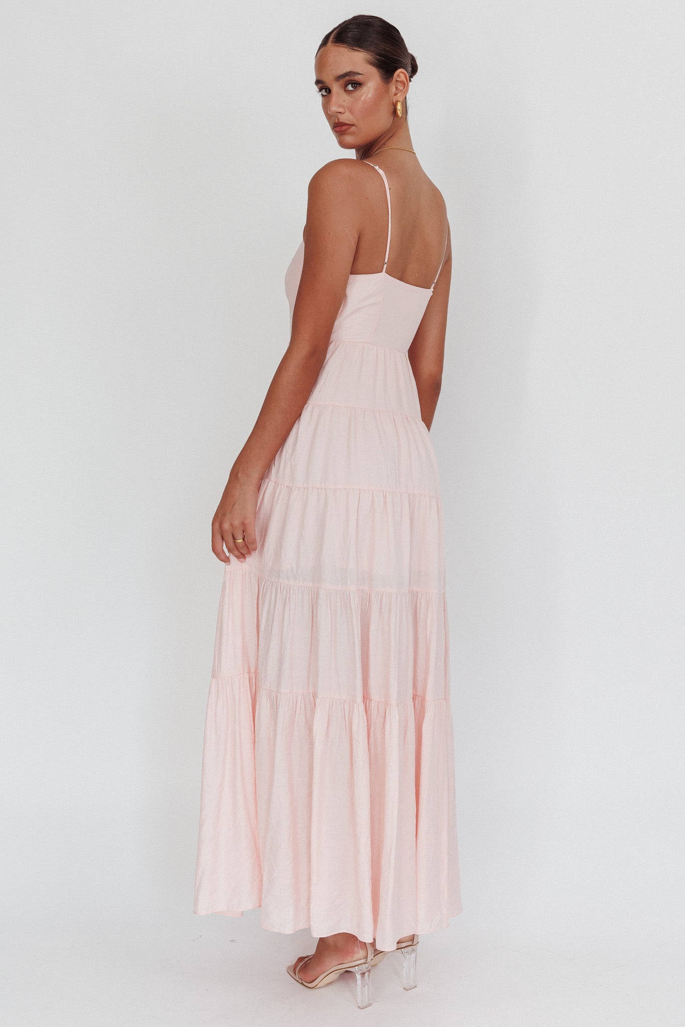 Main Attraction Cami Strap Maxi Dress Blush-Maymioy