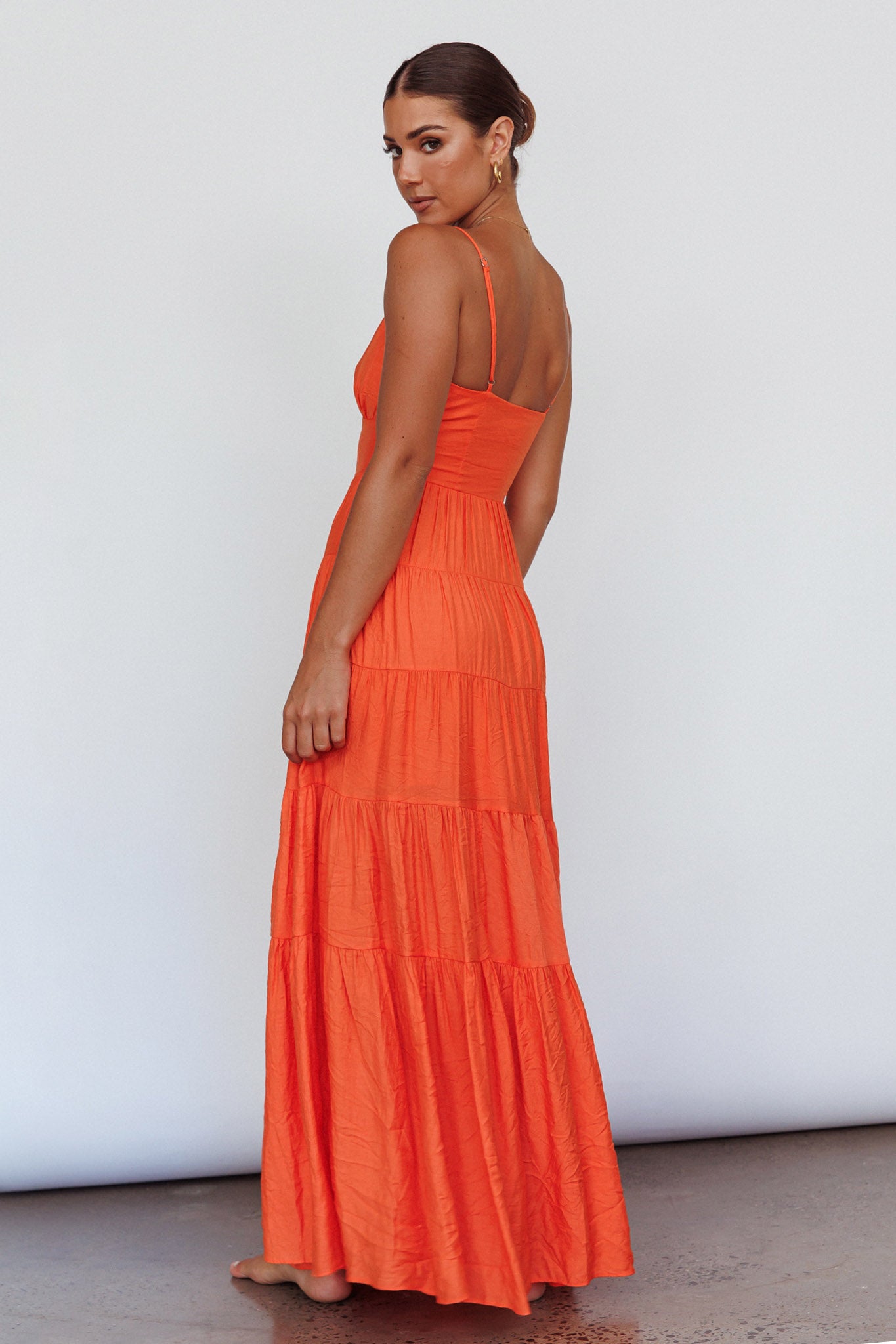 Main Attraction Cami Strap Maxi Dress Tangerine-Maymioy