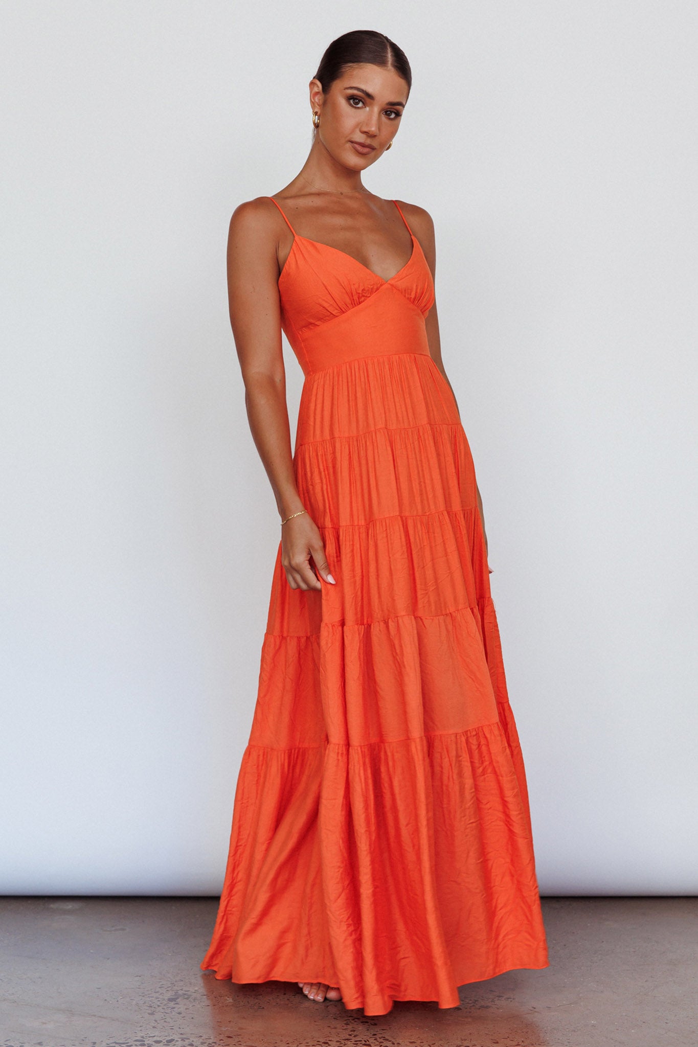 Main Attraction Cami Strap Maxi Dress Tangerine-Maymioy