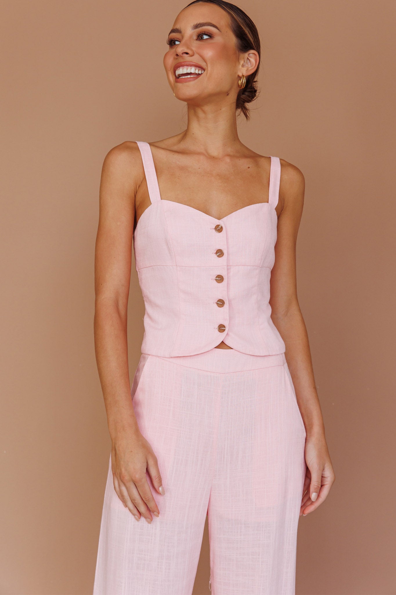 Play It Cool Wide Leg Pants Pink-Maymioy