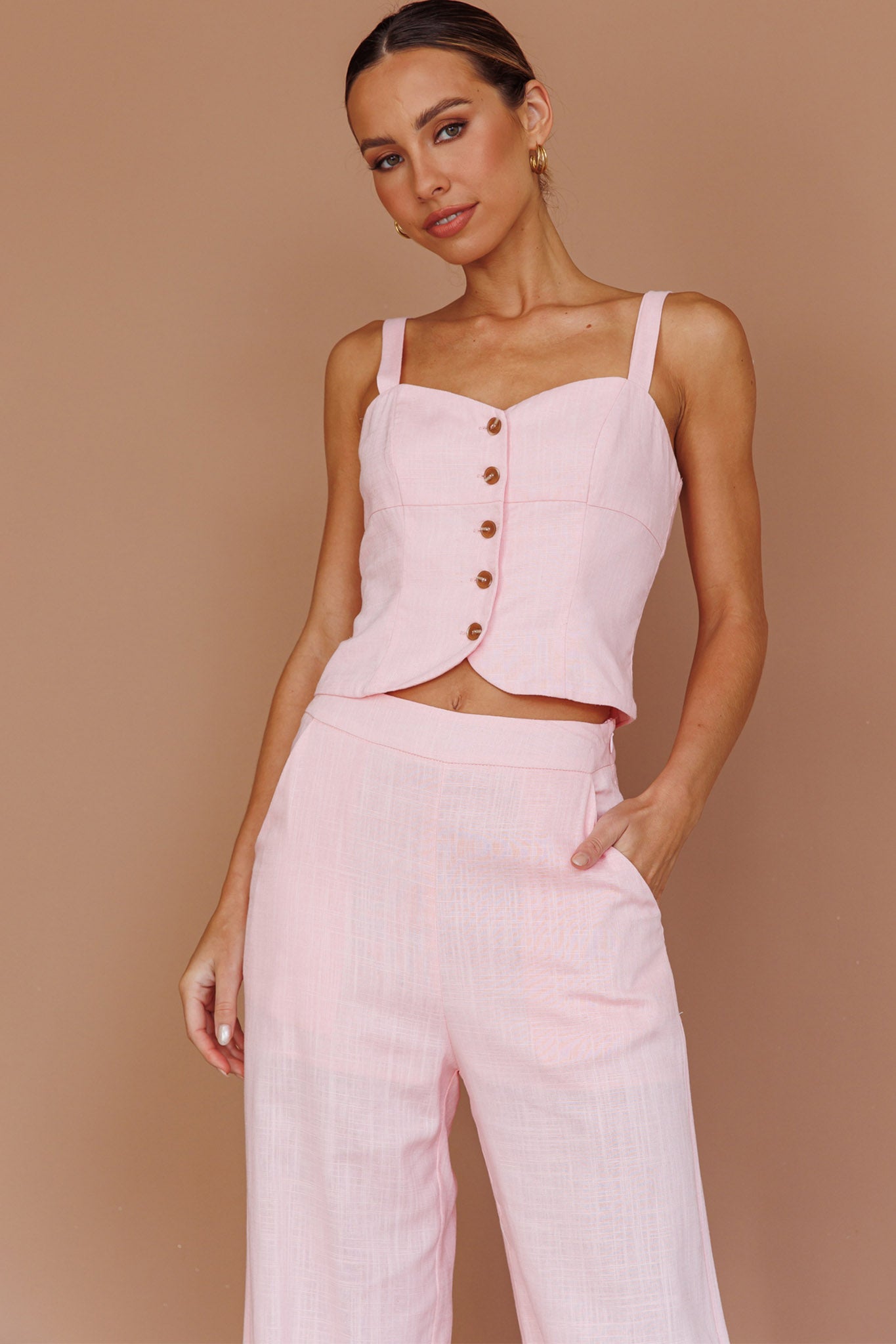 Play It Cool Wide Leg Pants Pink-Maymioy