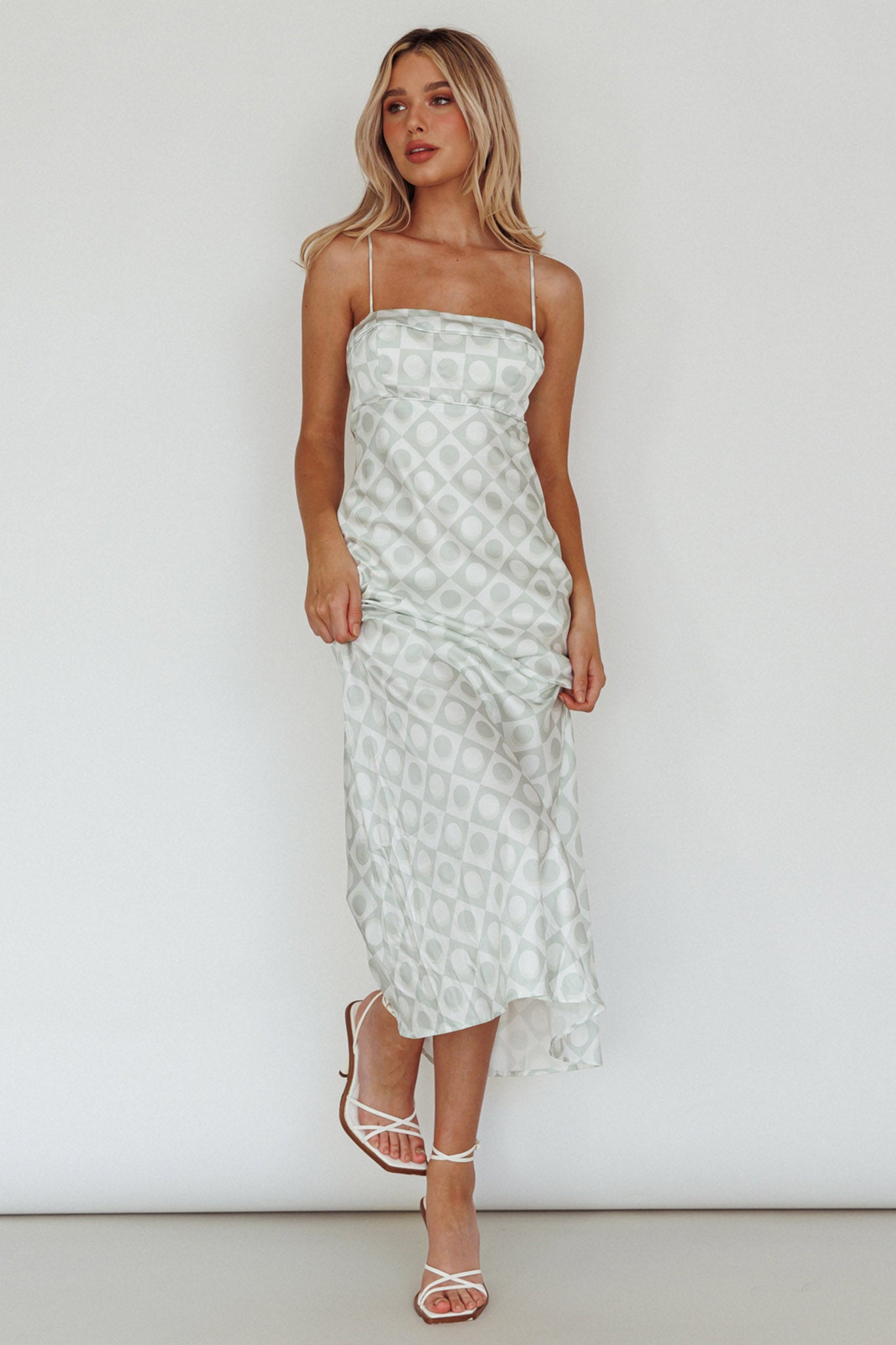 Lane Cove Cami Strap Maxi Dress Print Matcha-Maymioy